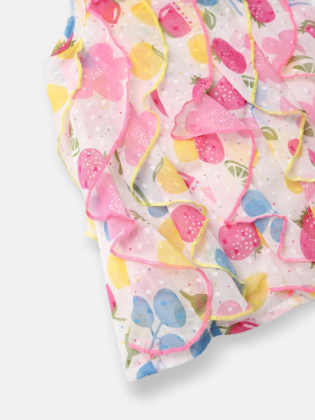 nauti nati Girl's Georgette A-Line Knee-Length Dress (NN291-052-3-2-3Y_Multicolour_2 3 Years)