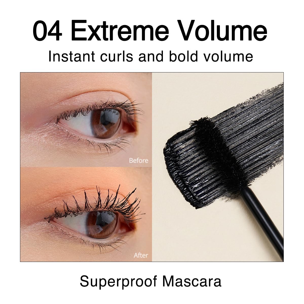 Clio Professional Clio Kill Lash Superproof Mascara | Ultra-Volumizing, Smudge-Proof, Clump-Free, Curl-Holding, Long-Lasting | Extreme Volume (#04), 0.24 Fl Oz