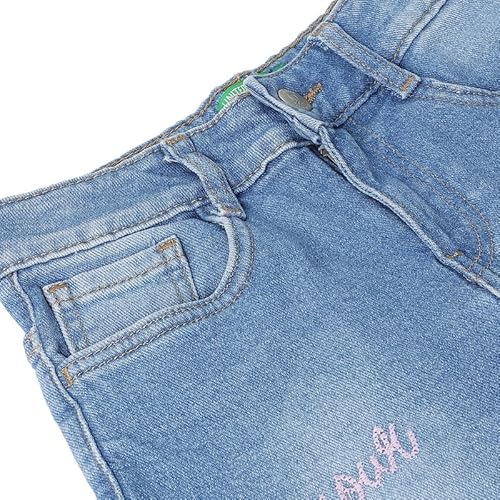 United Colors of Benetton Embroidered Mom Fit Poodle Denim Jeans