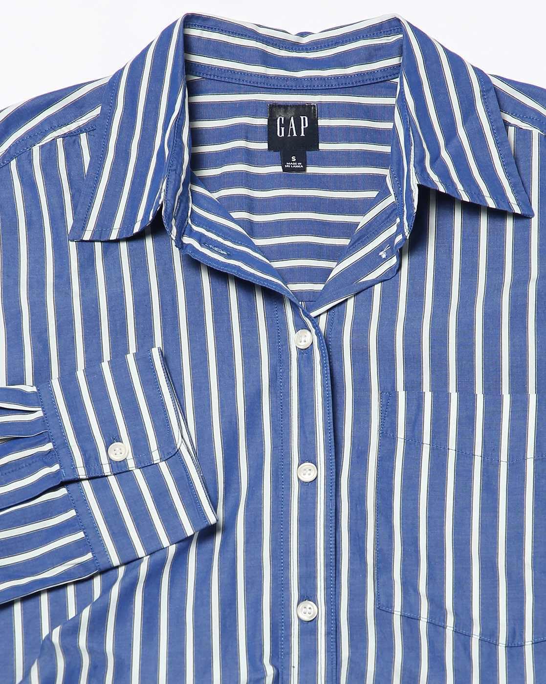 GAP Women's Cotton Shirt Mini Casual Dress (442531452_Blue