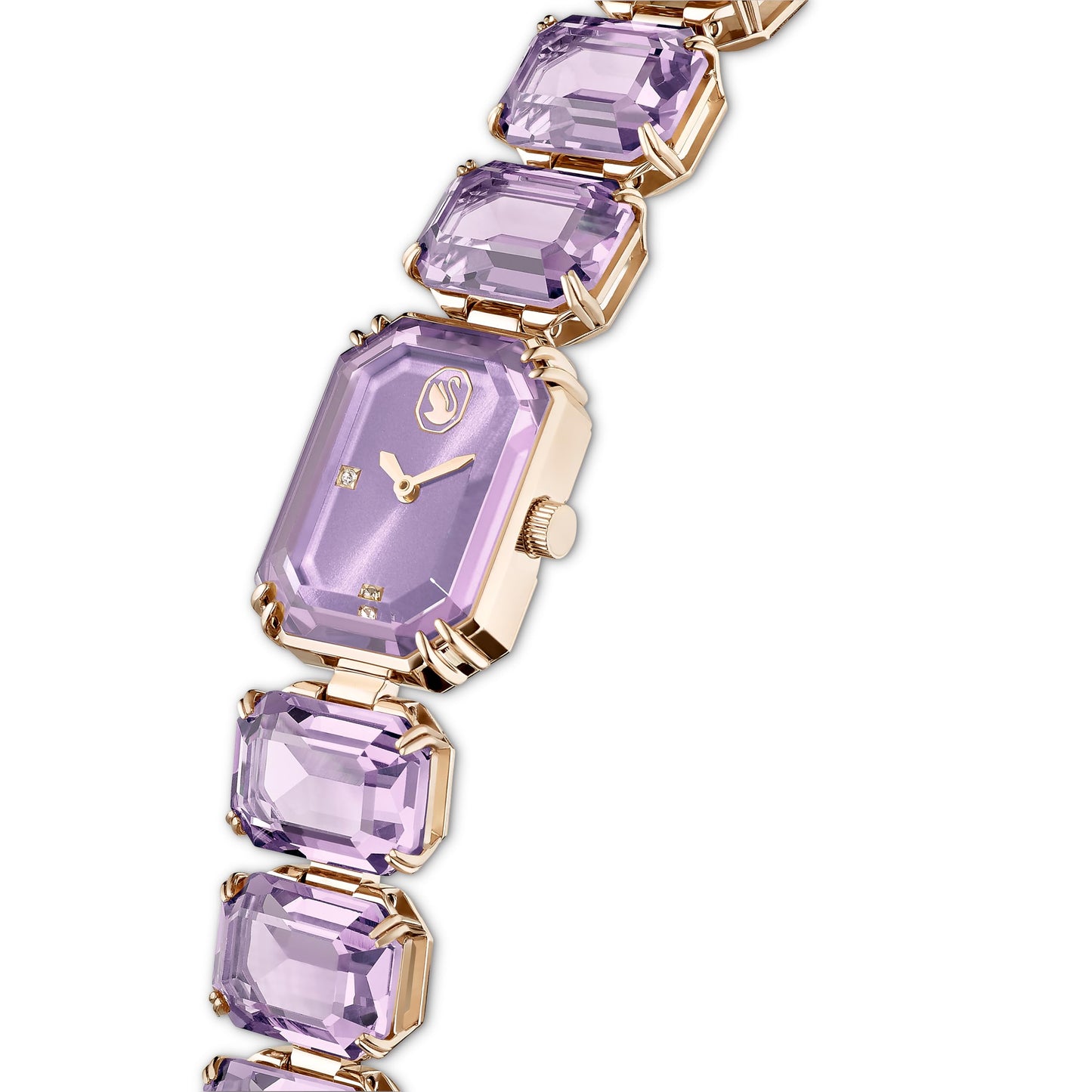 Swarovski Watch, Octagon Cut Bracelet, Purple, Champagne Gold-Tone Finish, Purple, Luxury