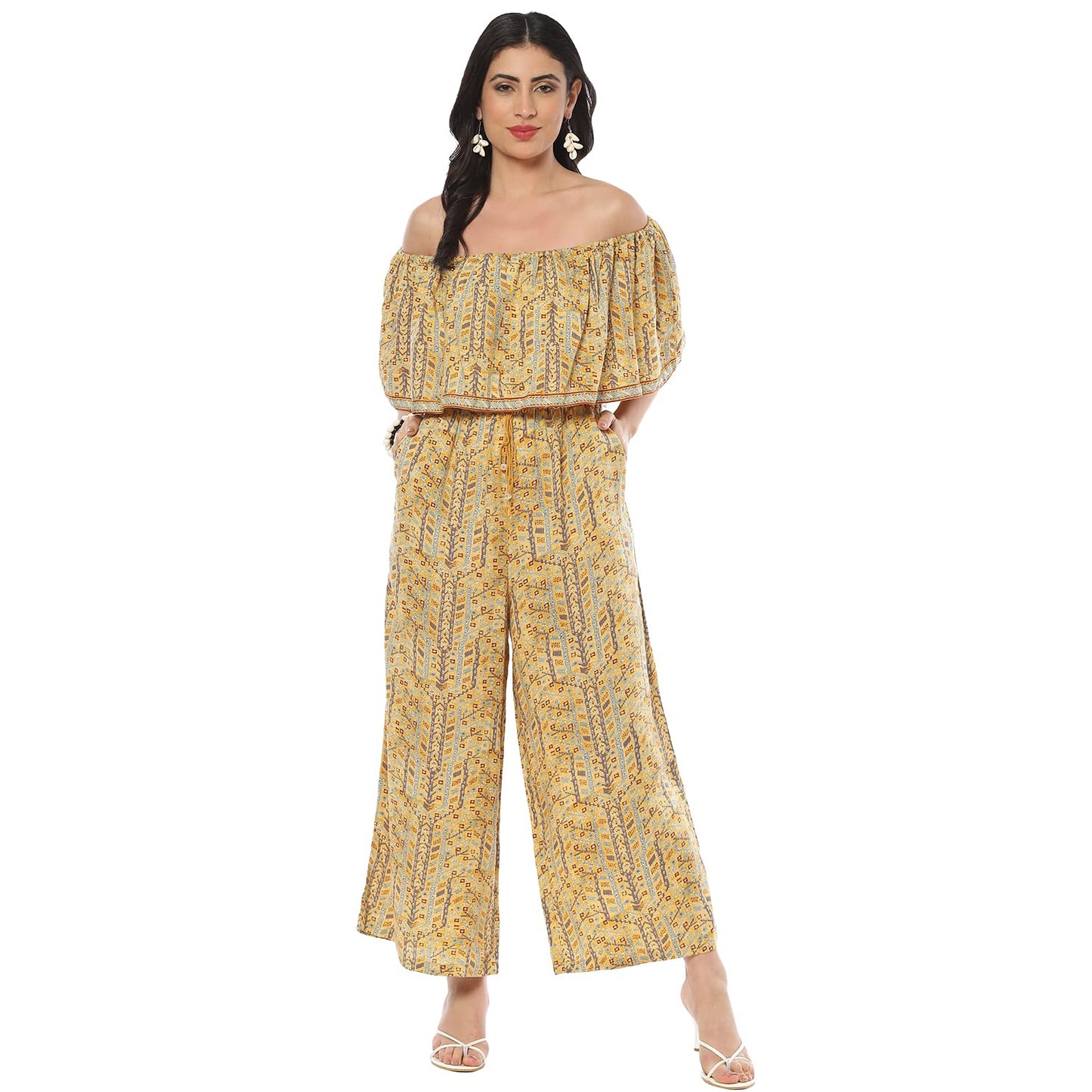 BIBA WOMEN PRINTED MIX AND MATCH(FUSJUMPSUIT1999_YELLOW_40)
