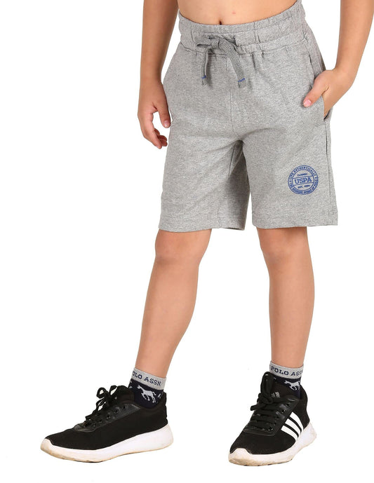 U.S. POLO ASSN. Boy's Cotton Heathered IKSA Shorts - Pack of 1 (GREY MELANGE L)