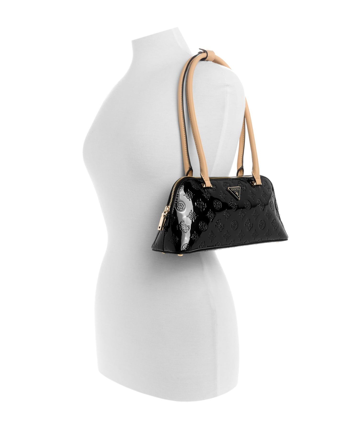 GUESS Black Logo Embossed Arnela Shoulder Bag