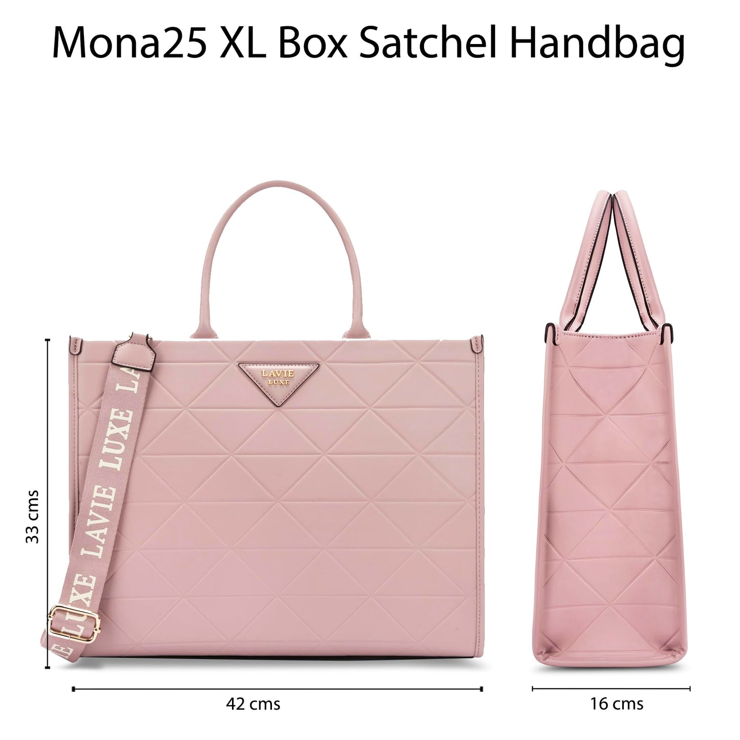 Lavie Luxe Mona25 Box Satchel Bag for Women | Satchel Handbag for Work | Ladies purse | Stylish Shoulder Bag | Gift for Women