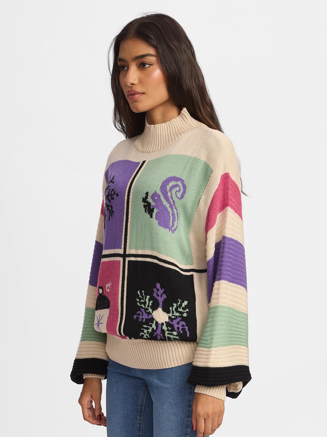 The Souled Store Woodland Women and Girls Oversized Sweater