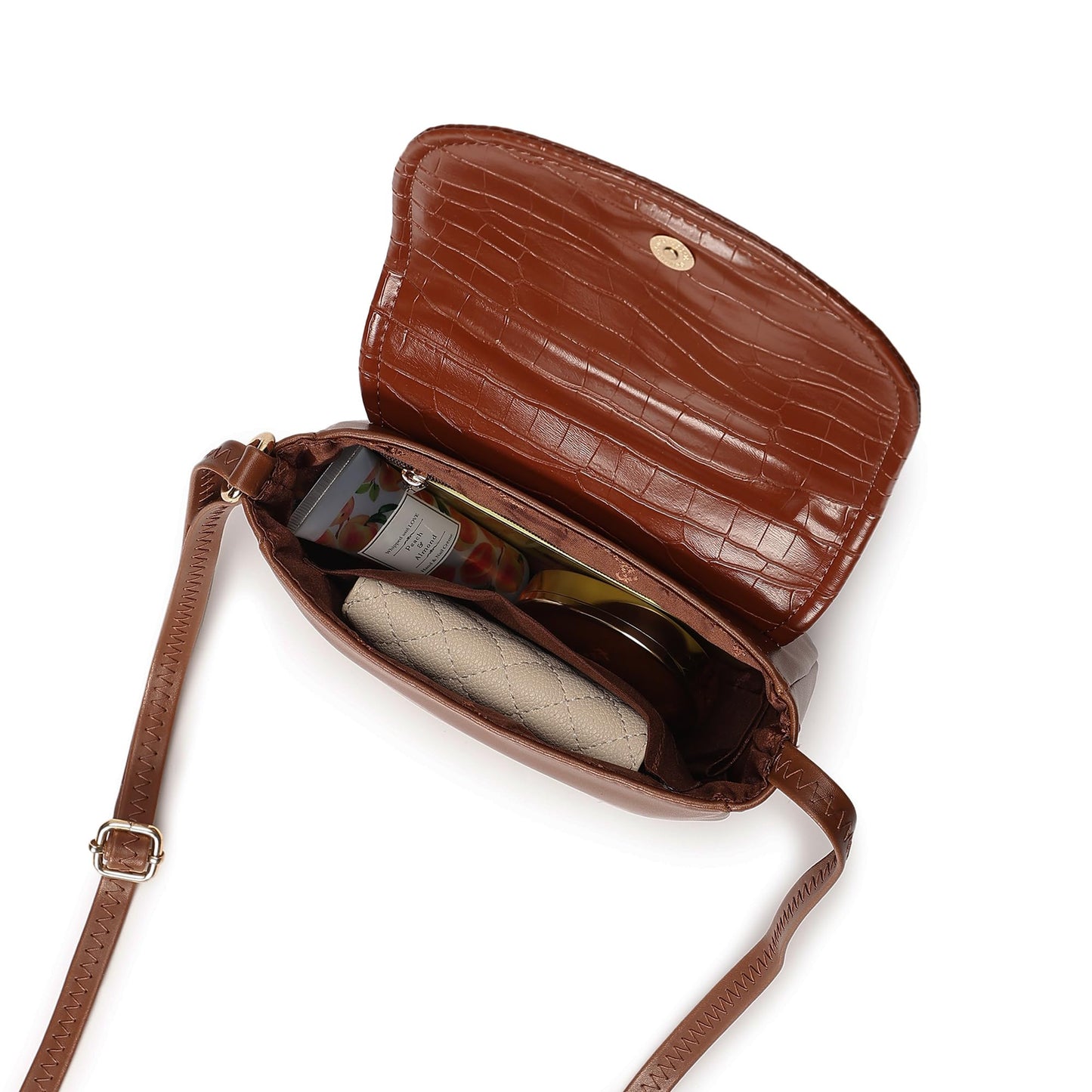 Fastrack Women’s Spacious Croc-Textured Party Sling Bag (Tan Brown)