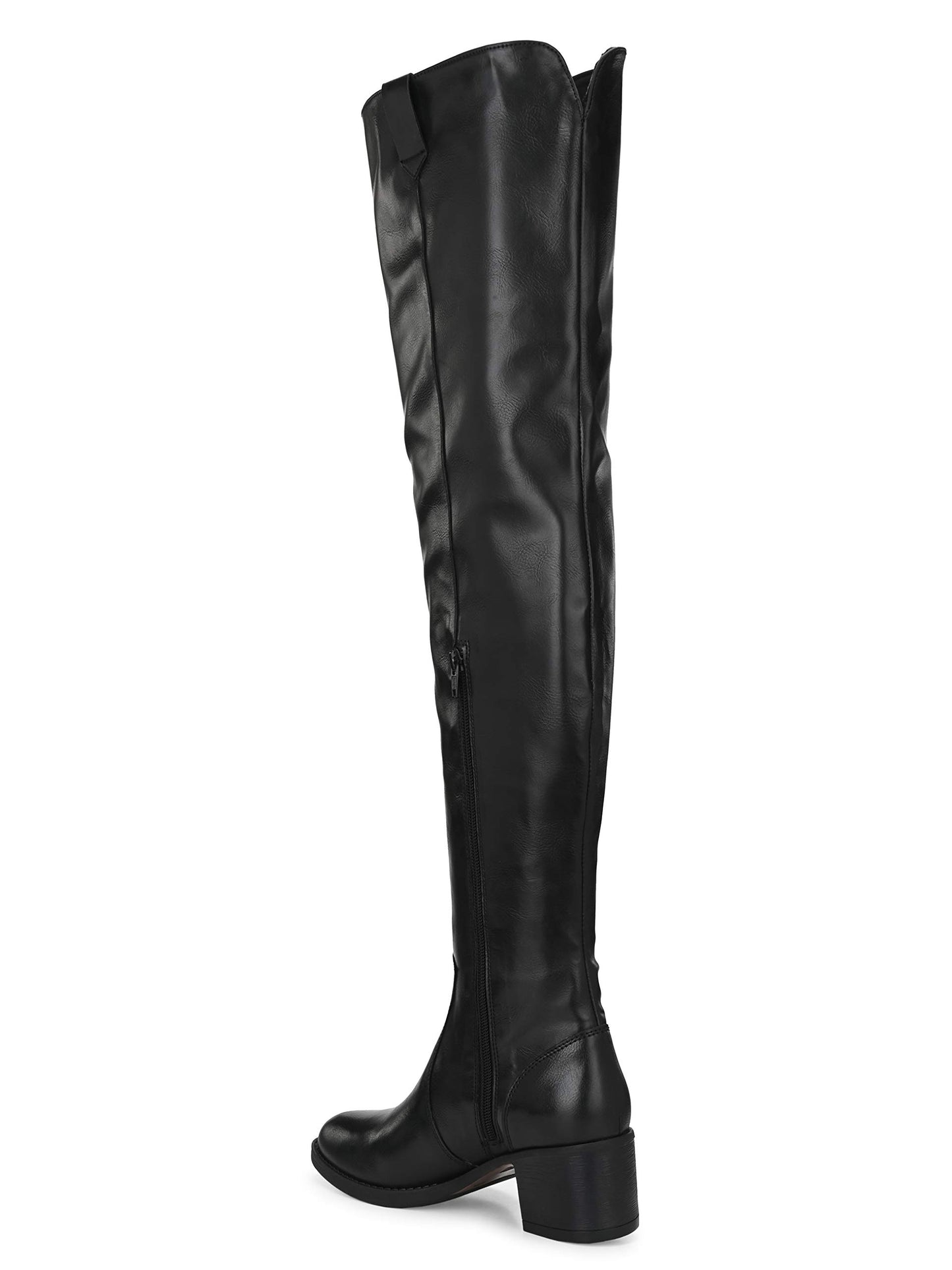 Delize Women's Thigh high Boots (Black, Numeric_6)