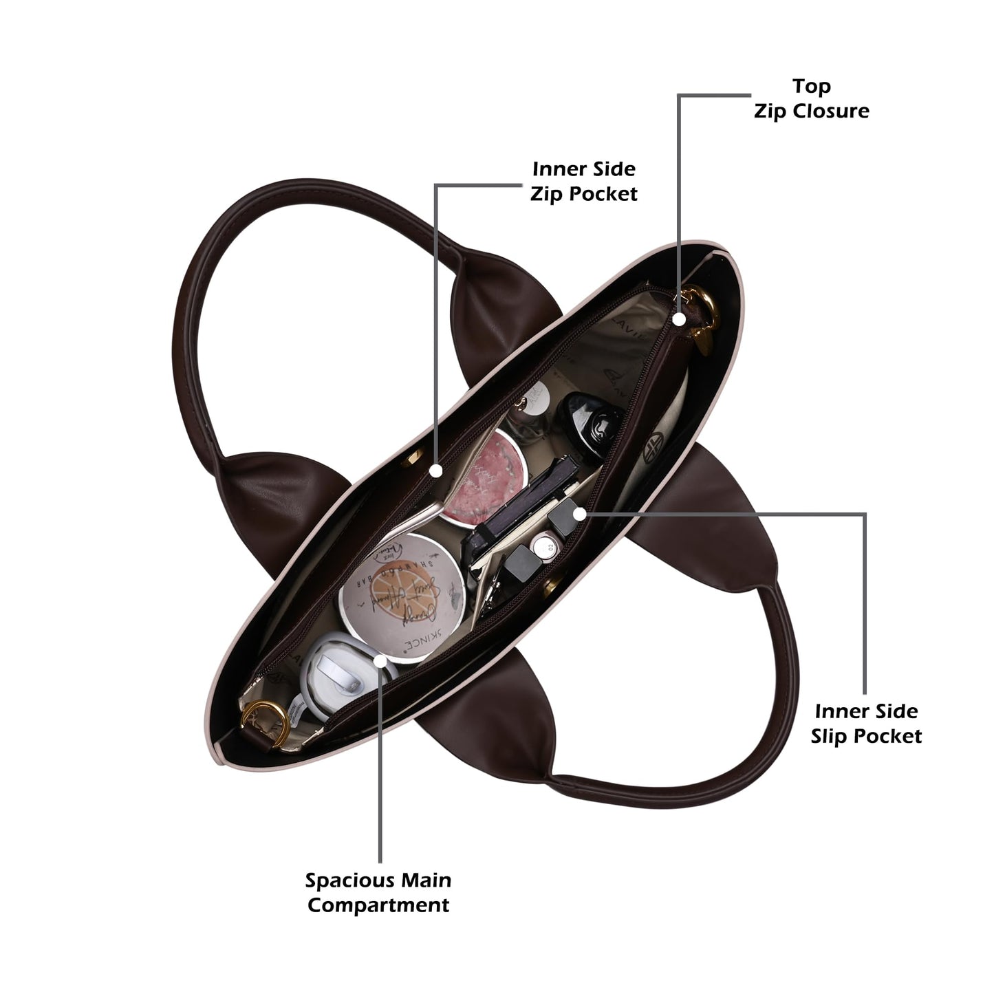 Lavie Signature Women's Savannah 3C Tote Handbag for Women | Tote Bag for Work | Ladies purse | Stylish Shoulder Bag | Gift for Women