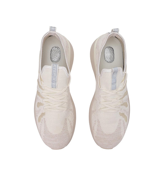 XTEP Men's Sports Running Walking Shoes Comfortable Lace Up Casual Sneakers(Beige,Size 7.5)