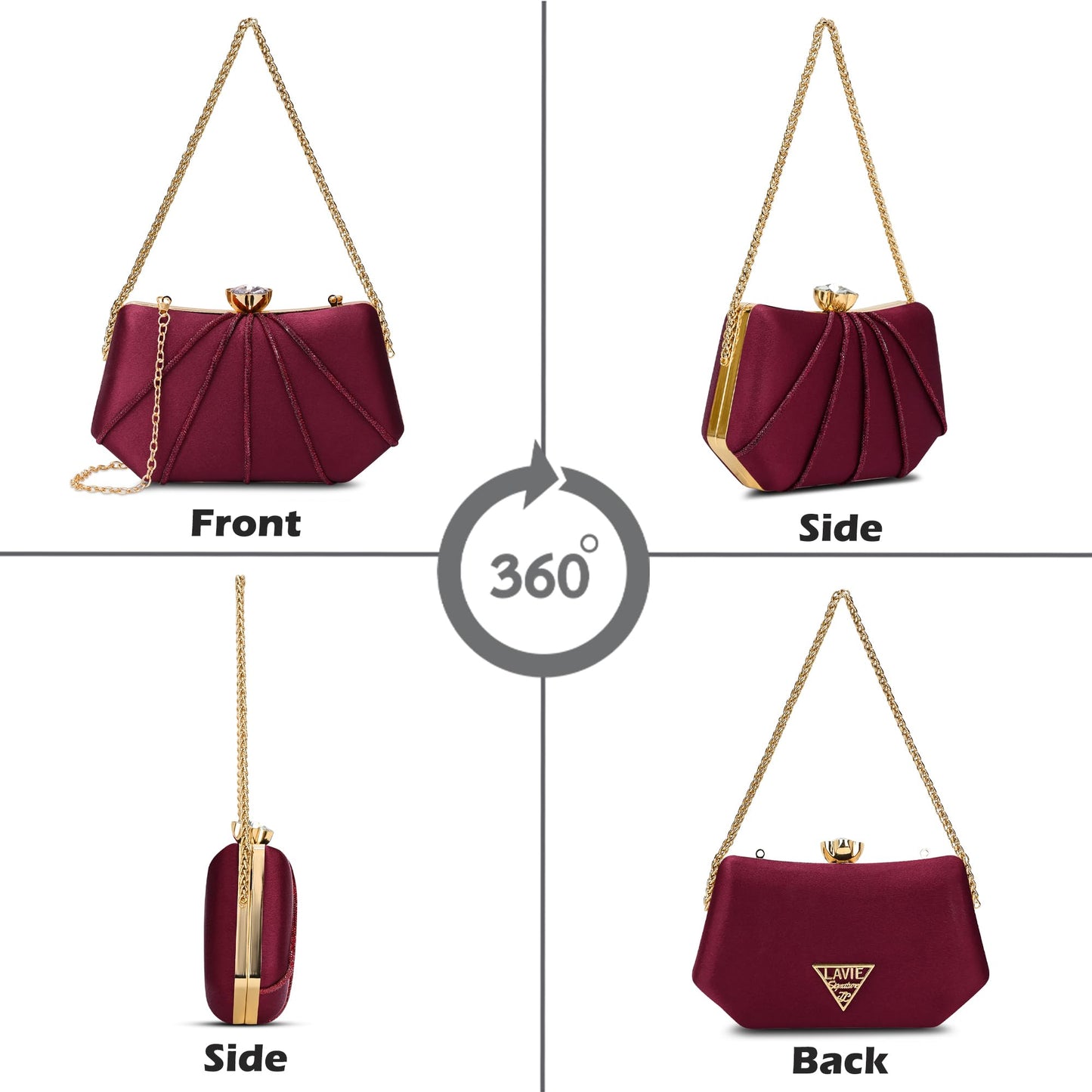 Lavie Signature Women's Akron Handle Framed Clutch | Ladies Purse | Gift For Women