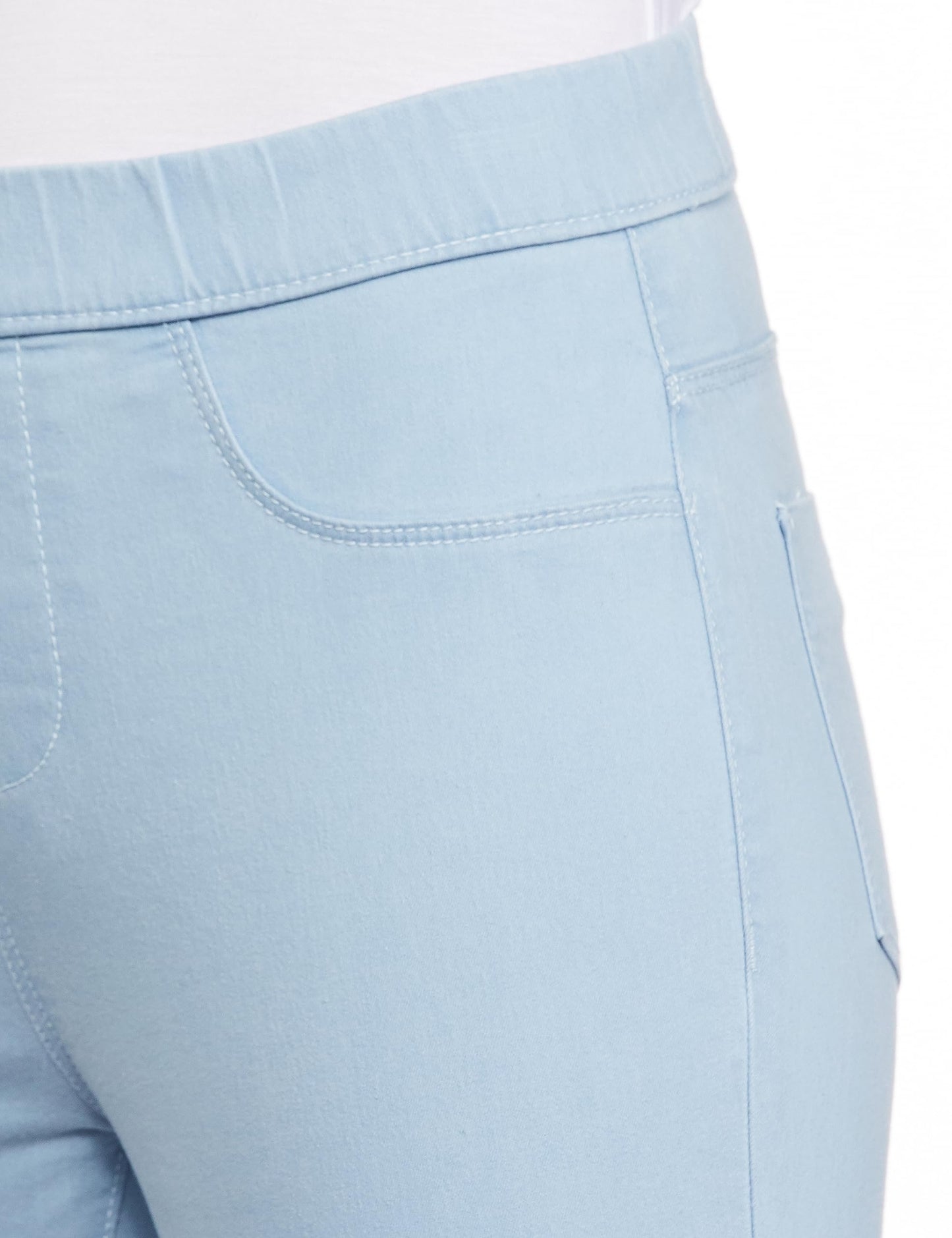 MAX Women Solid Elasticated Waist Jeggings,Light Blue,XS