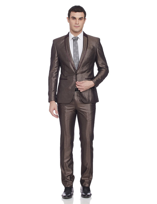 Park Avenue Men's Slim Fit Suit (8907663056745_PMDP03192-O5_104_Medium Brown)
