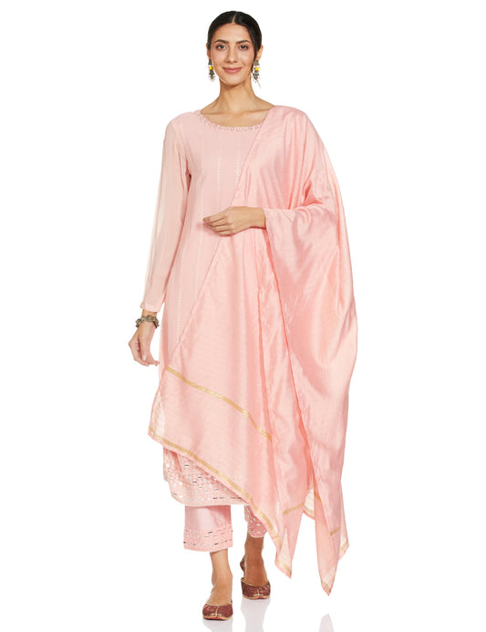 Soch Blush Pink Art Silk Digital Print Gown