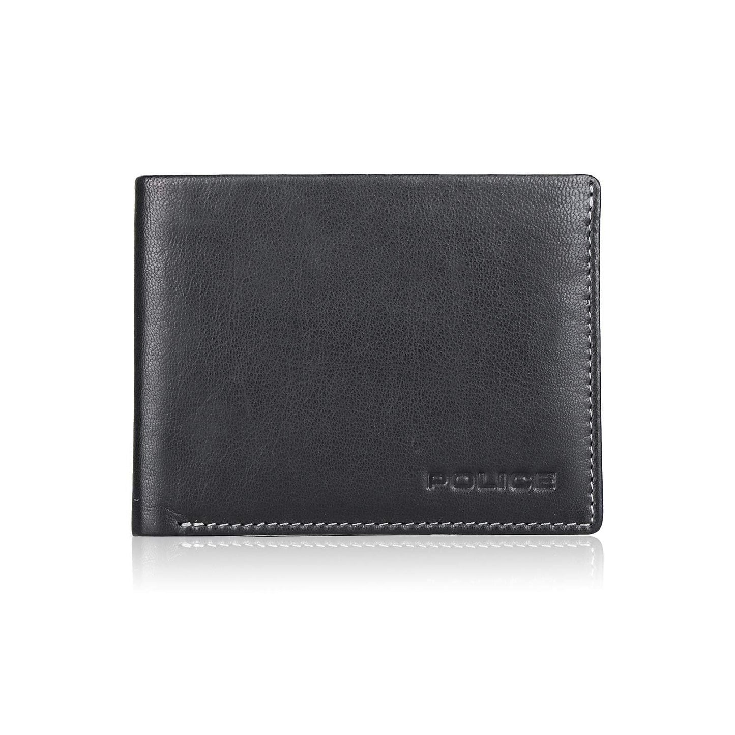 Police Branded Men's Wallet Leather Original | Premium Slim Wallet for Men Stylish Genuine Leather Gents Purse with 8 Card Holder Slots | 2 Slip-in Pockets | Ideal Diwali Gifts - Black