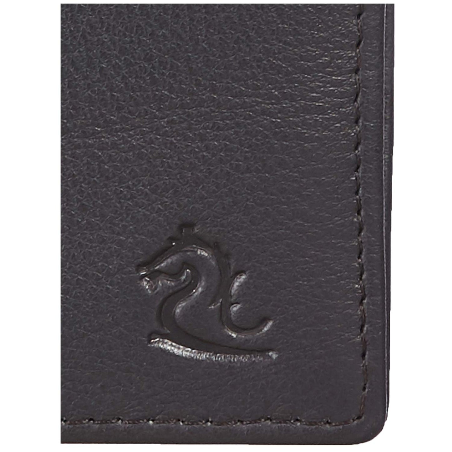 KARA Brown Bifold Men Leather Wallet - Slim Zipped Pocket Genuine Leather Wallet for Men with 9 Credi Card Holder Slot
