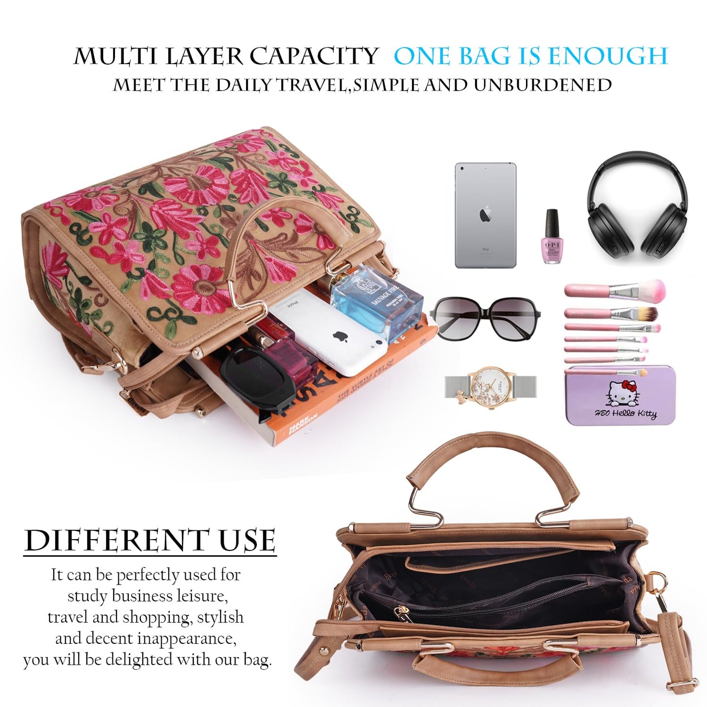 EVEDA Synthetic Leather Stylish Trendy Design Shoulder Crossbody Hobo Women Handbag,Brown