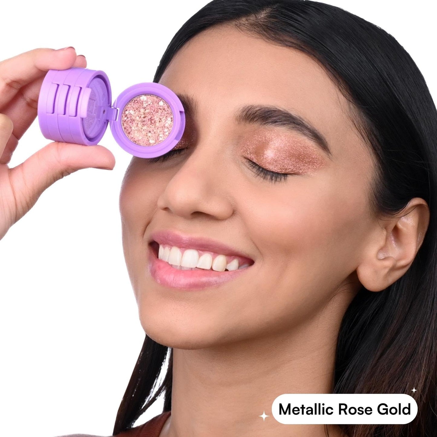 Gush 4 in 1 Eye Shadow | Pocket-sized Palette | Blendable, Long lasting, Beginner Friendly and Compact | Matte and Shimmer Finish | Contains Shea Butter and Moringa oil (3.6 g) (Pink Rock)