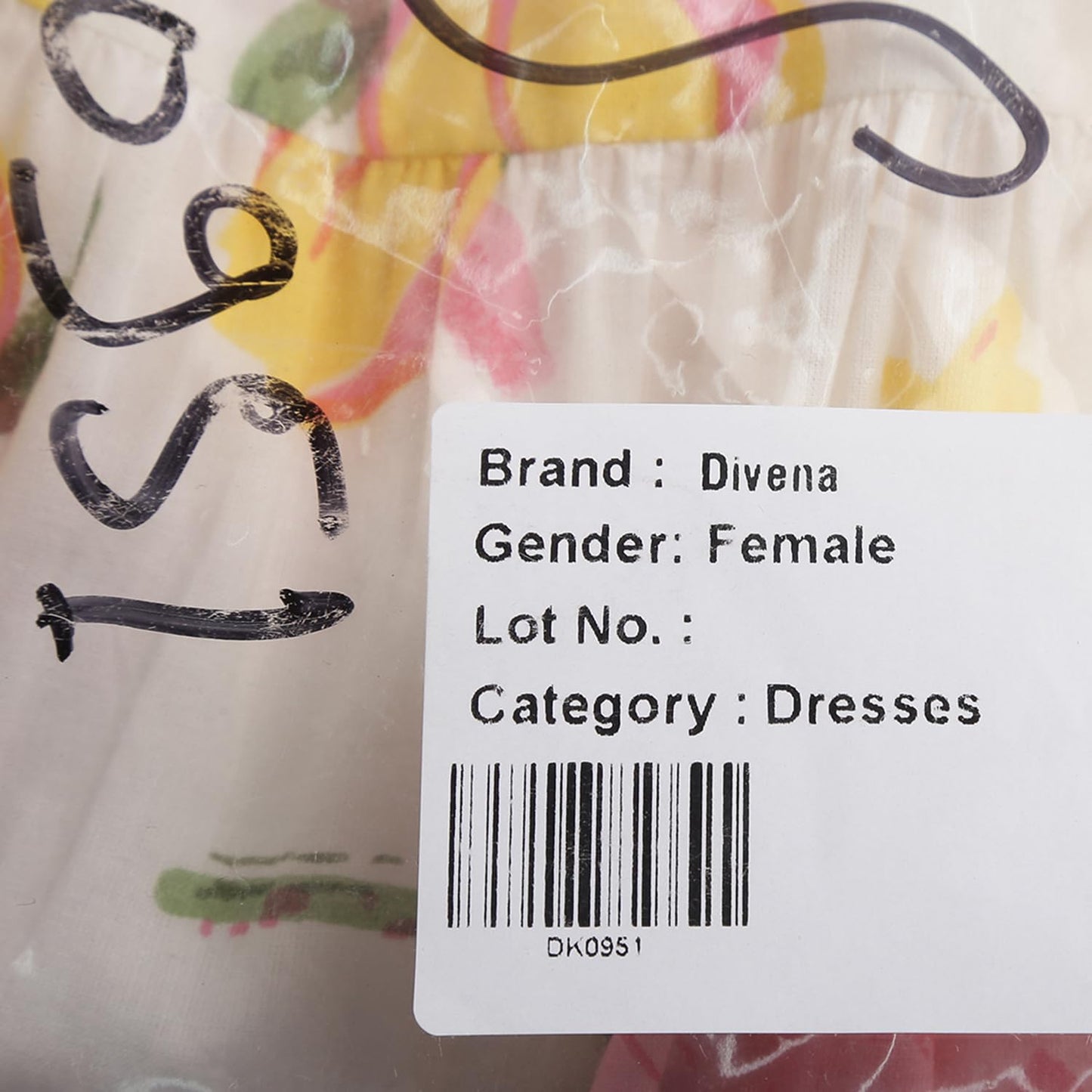 Divena Tie Dye Printed A-line Dress Pink