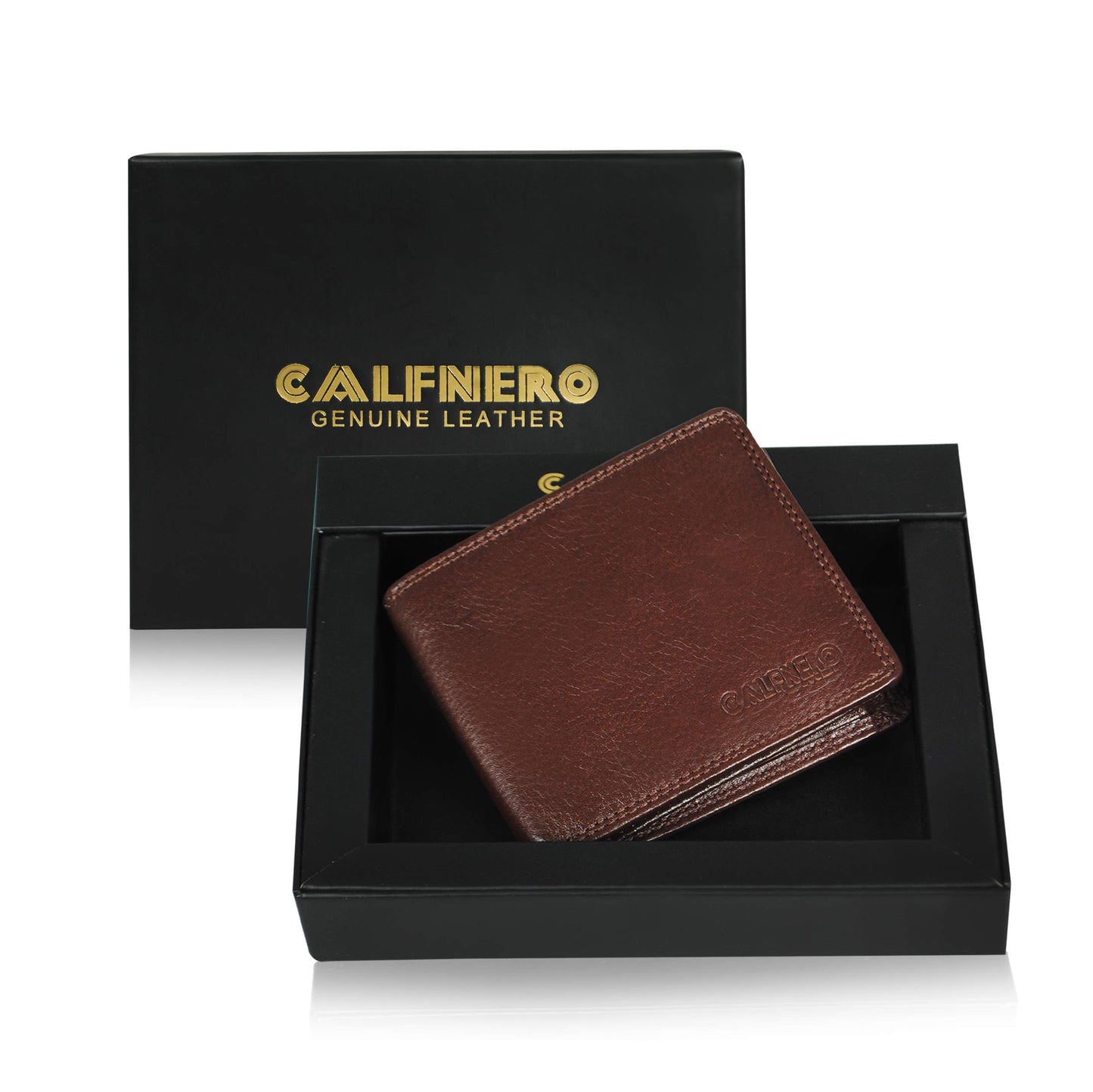 Calfnero Genuine Leather RFID Bifold Wallet for Men | Premium Vintage Leather Wallet with Flip-Up Card Holder, 12 Card Slots & Dual Cash Compartments