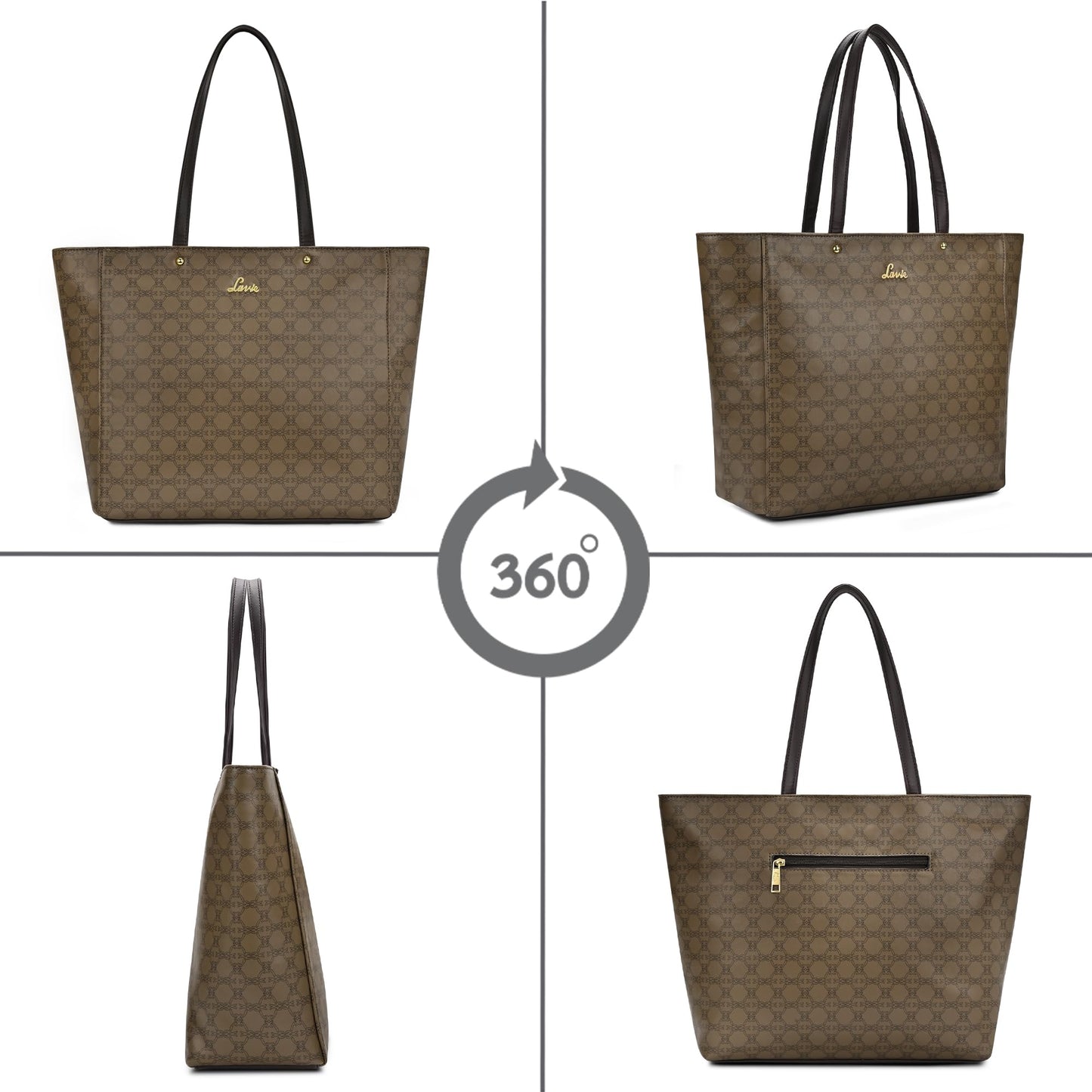Lavie Women's Mono Amanda Monogram Print Tote Bag for Women | Tote Bag for Work | Ladies purse | Stylish Shoulder Bag | Gift for Women