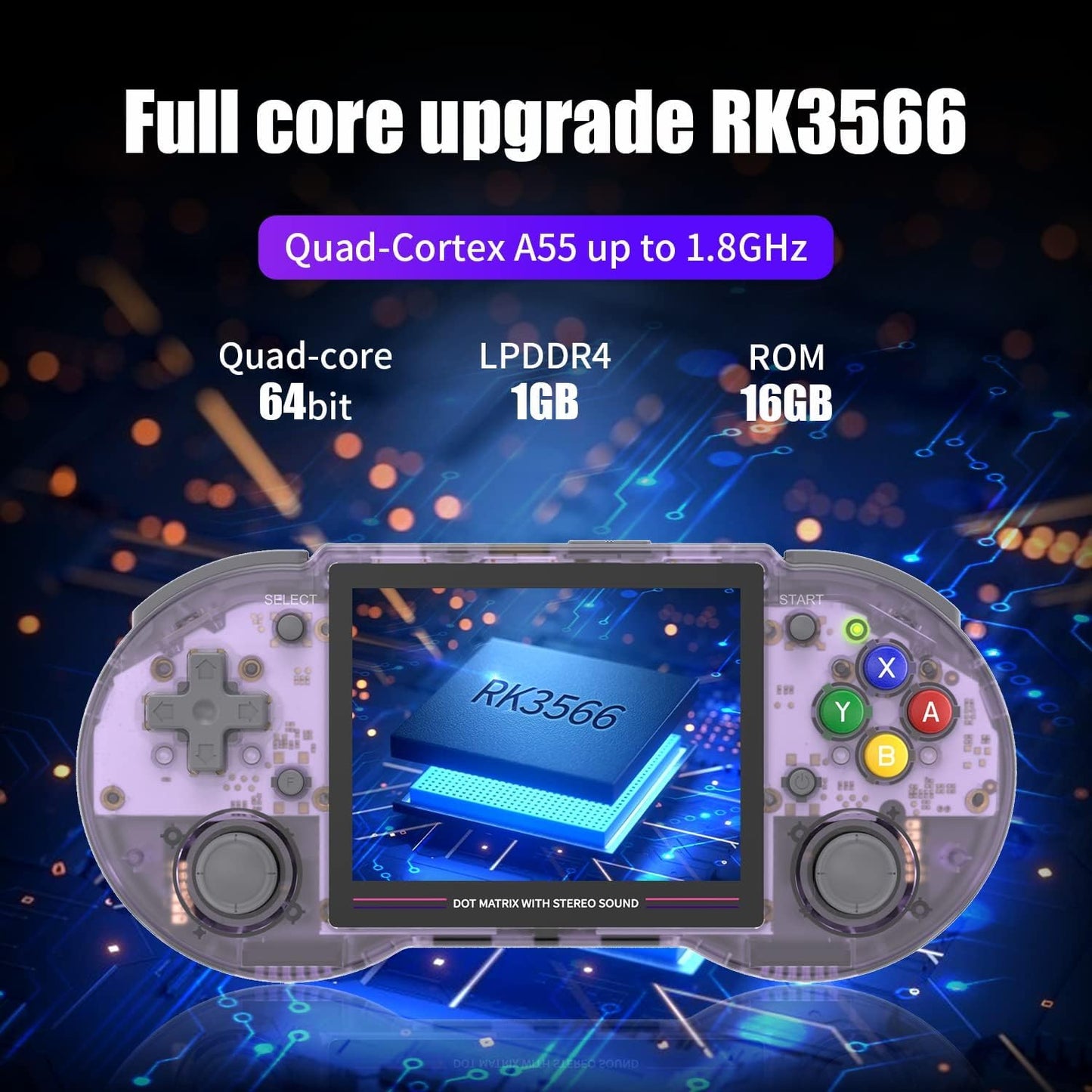 New World RG353PS Retro Handheld Game Console , Single Linux System ,Plug & Play Video Games 3.5 Inch IPS Screen 128G TF Card Preinstalled + PSP Games