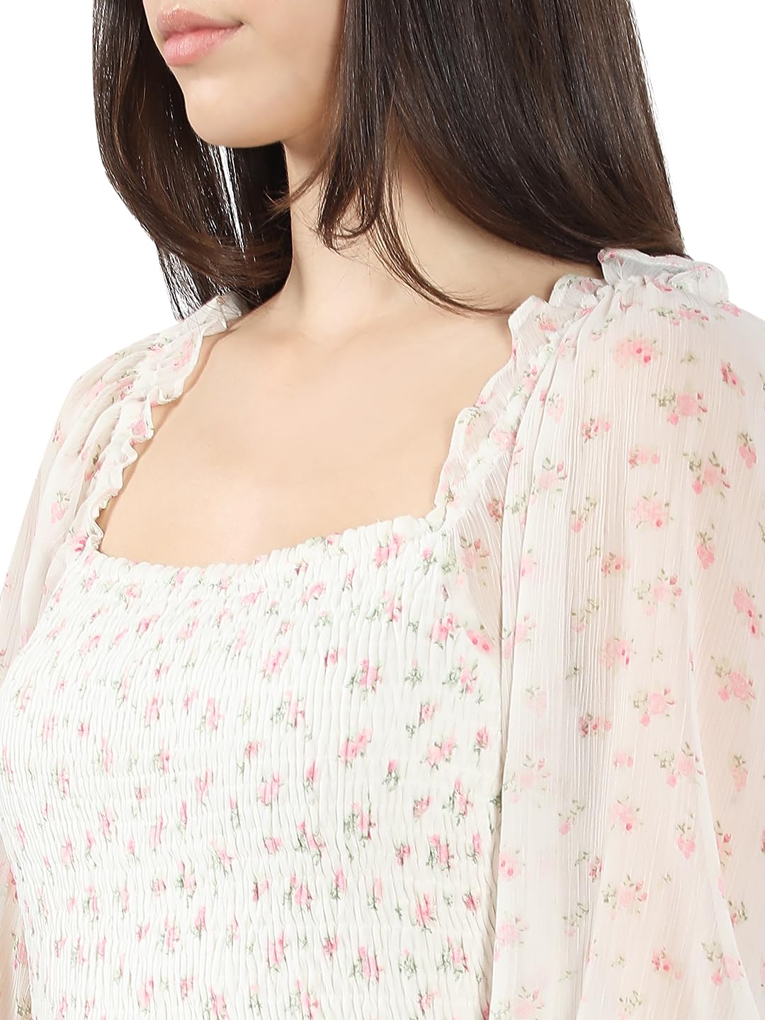 VERO MODA Women's Fit and Flare White Dress