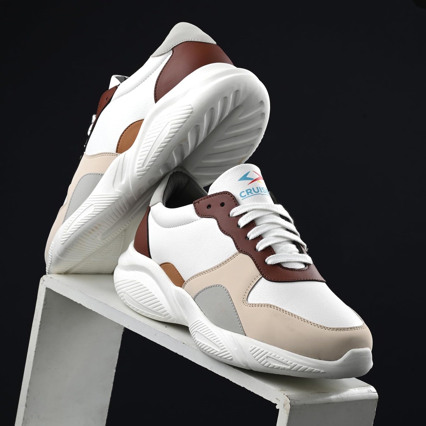 Cruiser Men's Fleix Beige Chunky Sneakers_9 UK (2528-6)