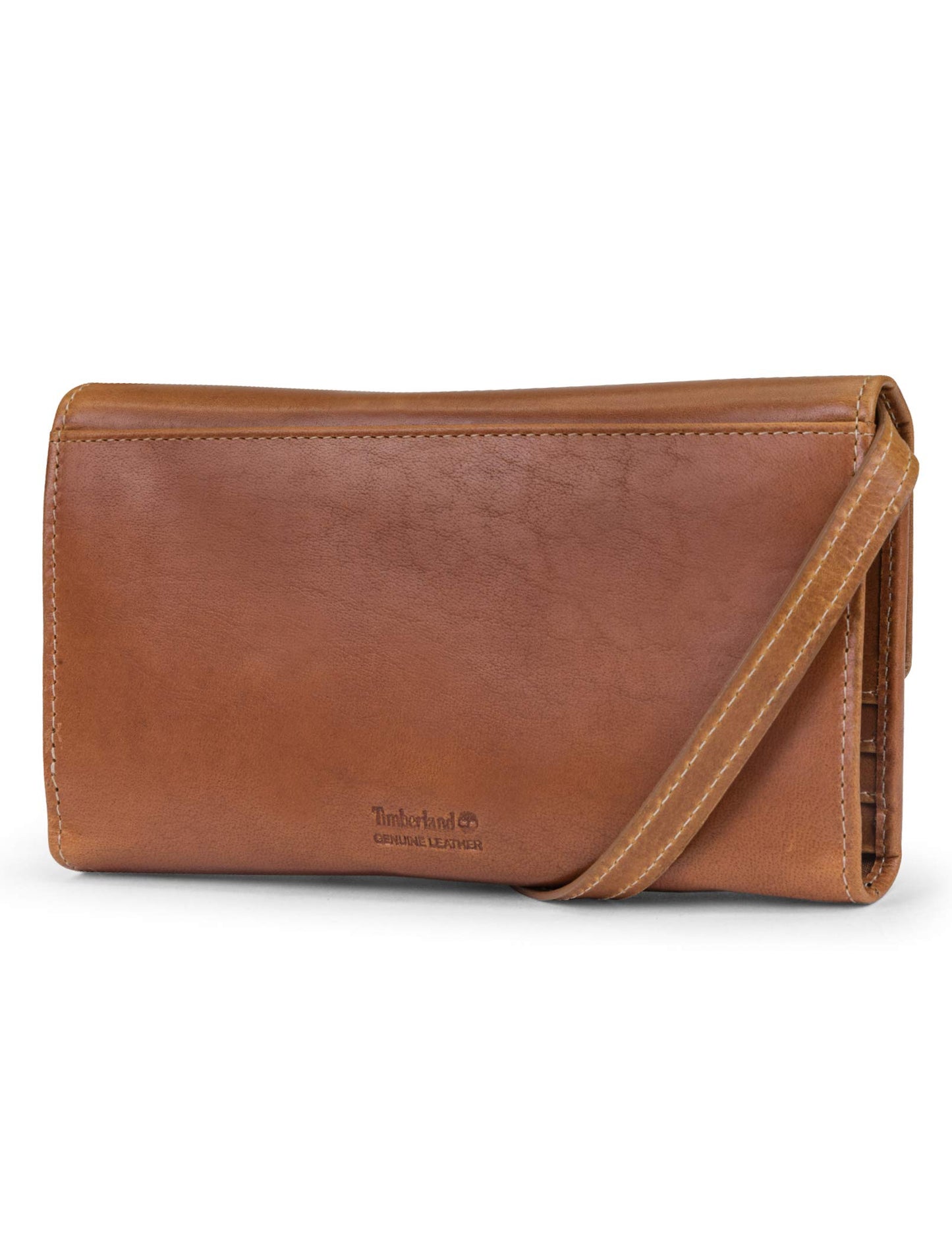 Timberland RFID Leather Wallet Phone Bag with Detachable Crossbody Strap, Cognac (Buff Apache)