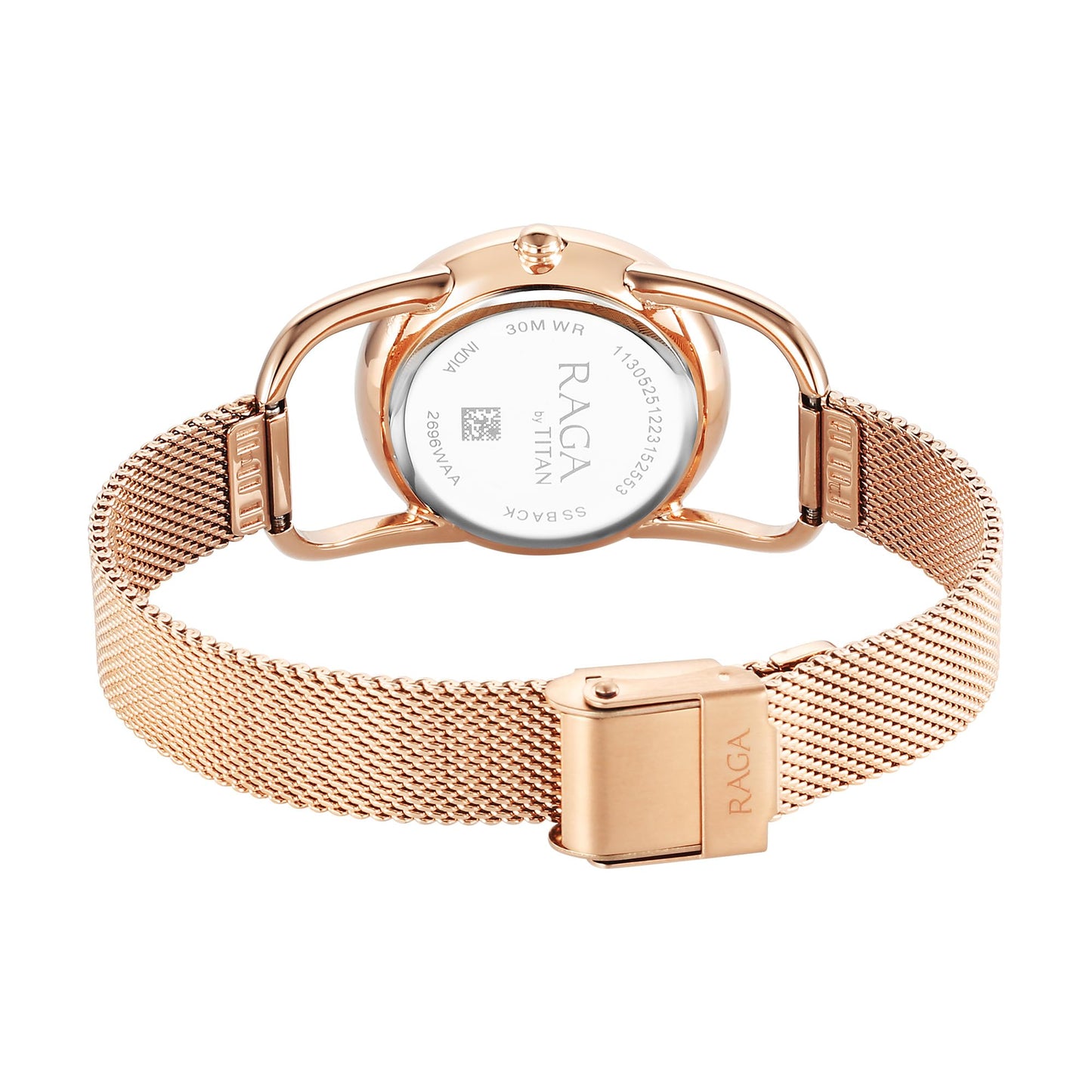 Titan Raga Chic Quartz Analog Pink Dial Metal Strap Watch for Women-2696WM01