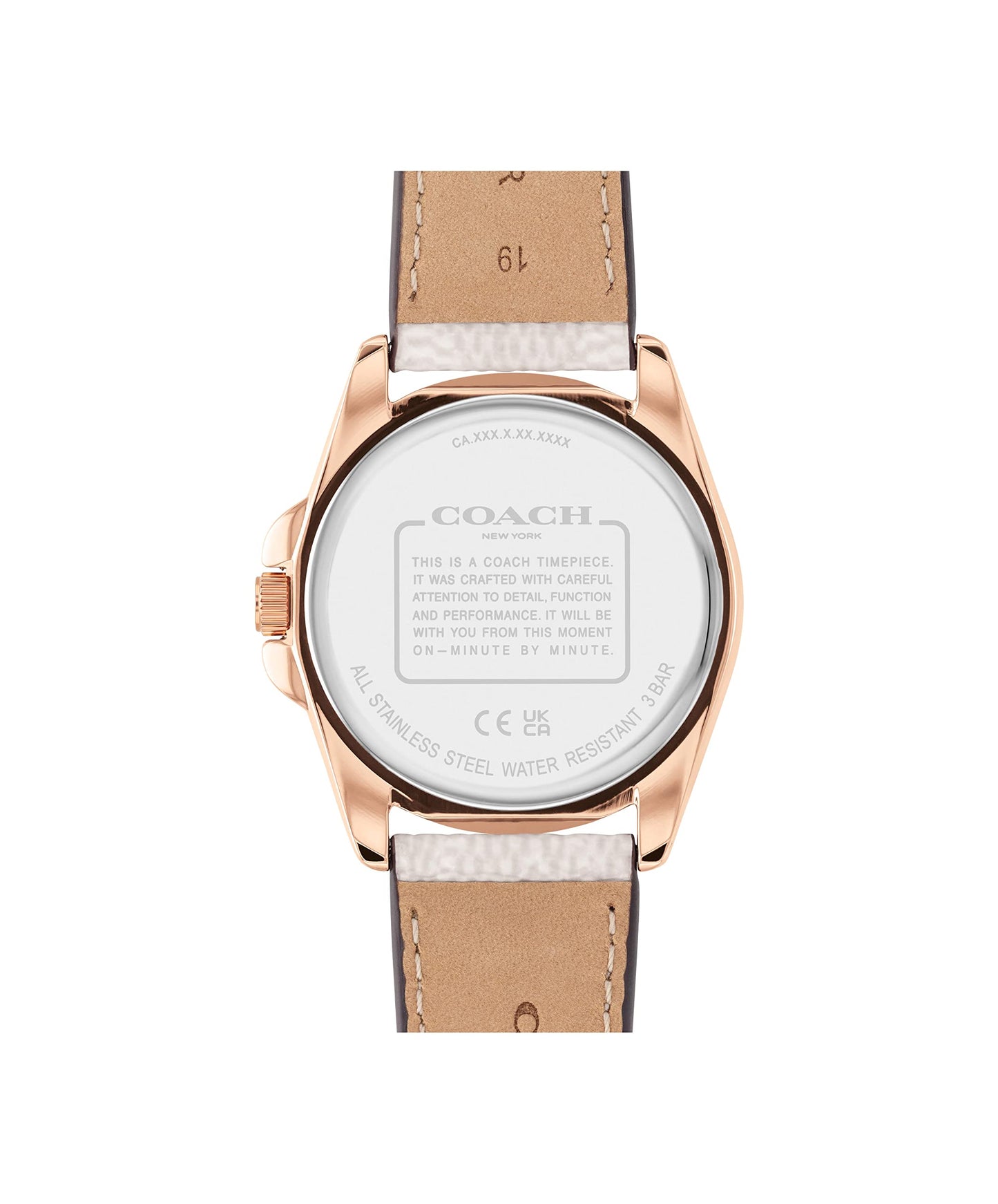 Coach Greyson Qtz Basic Rose Gold Round Dial Women's Analog Watch|Grey PVC Material|Grey Color Band - 14504113