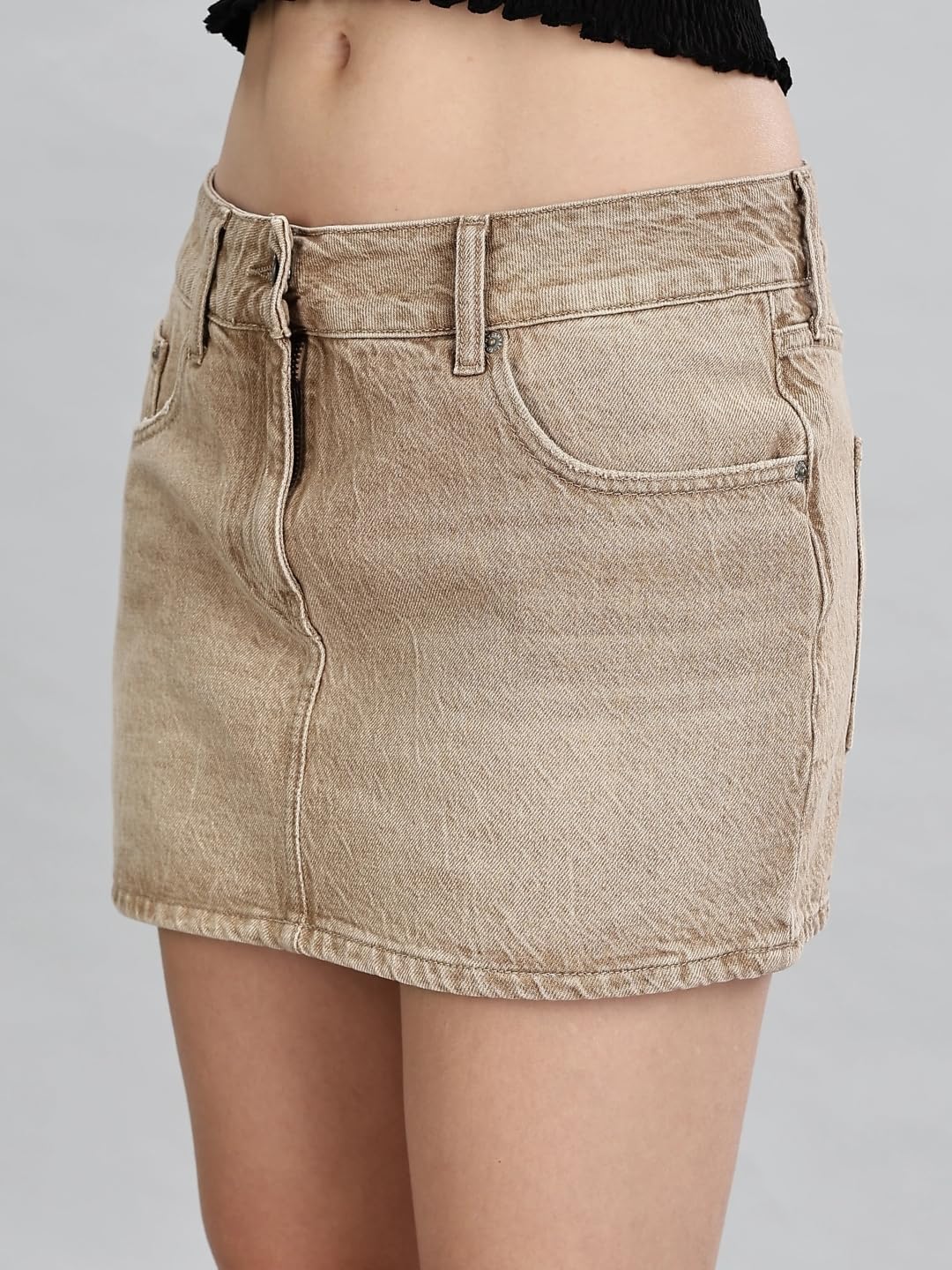 Solid Cotton Blue Skirt