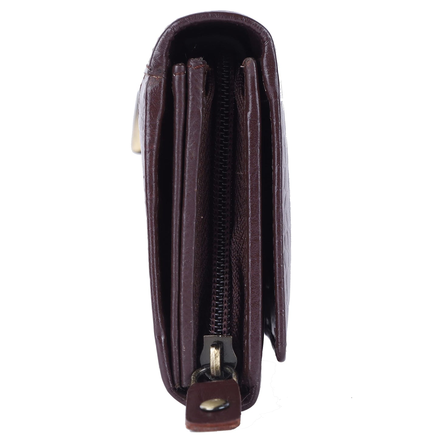 HAMMONDS FLYCATCHER Wallet for Women - Choco Brown Genuine Leather Purse for Women with RFID Protection, 8 Card Slots, and 5 Compartments - Ladies Wallet with Button Closure - Women's Wallet