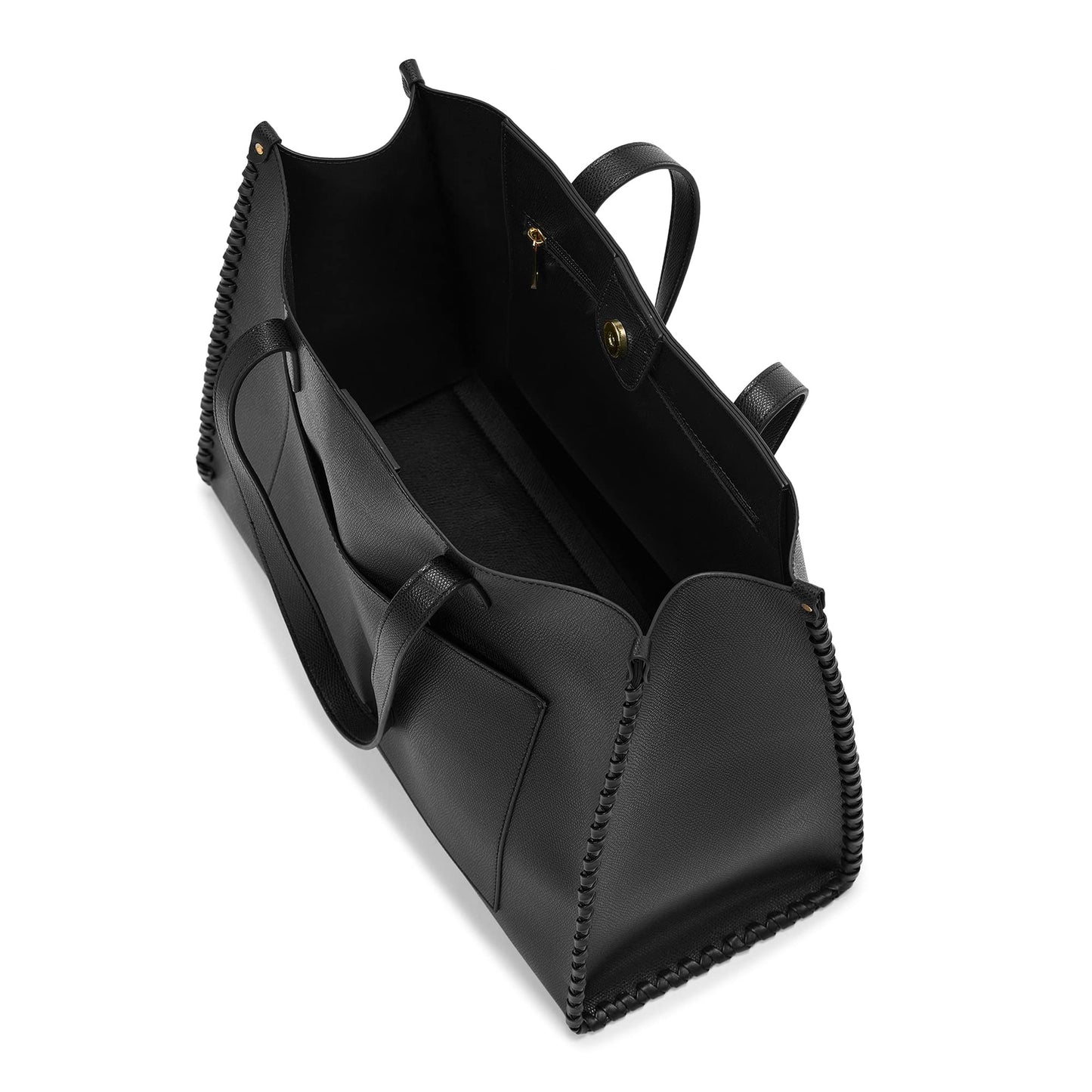 Miraggio Brooklyn Large Sized Tote Bag with Front Pocket for Women | Office Handbag for Women | Fits Upto 16" Laptop | Ladies Shoulder Purse (Black)