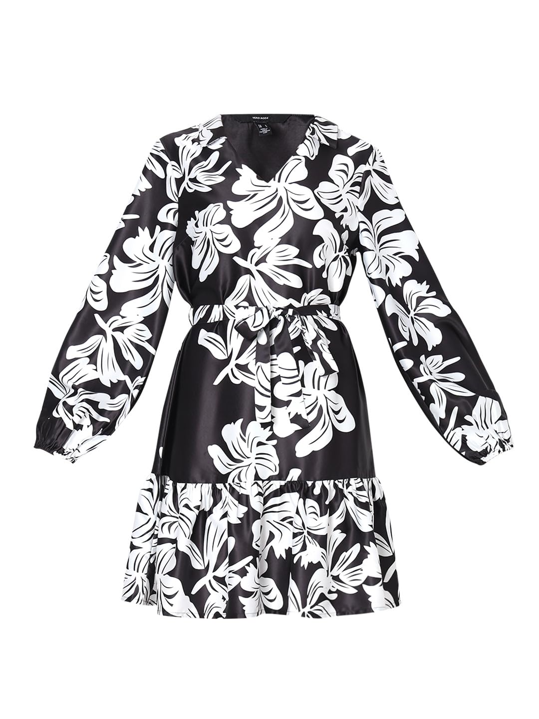 VERO MODA Women's Polyester A-Line Mini Dress (10317927- Black