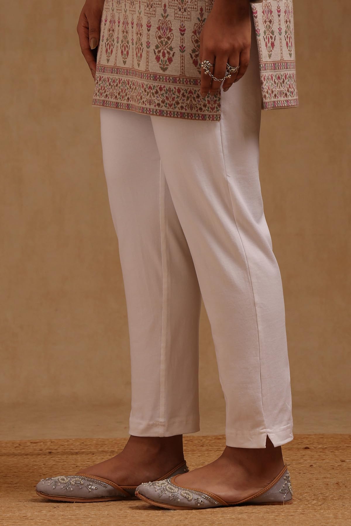 Soch Womens White Cotton Blend Pant