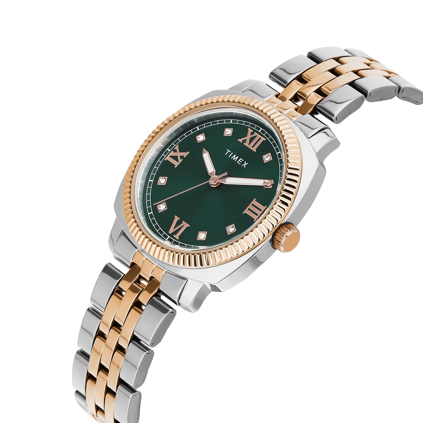 TIMEX Analog Watch for Women with Green Dial & Multicolor Stainless Steel Bracelet Band - Water Resistant Women's Wrist Watches -TWEL234SMU04