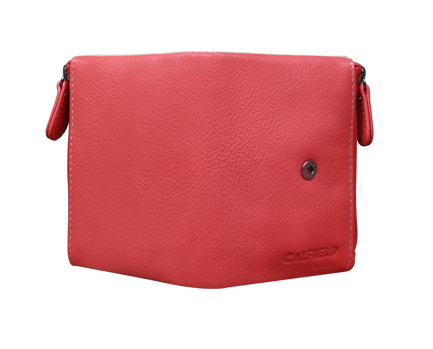 Calfnero Women's Genuine Leather Wallet-Long Purse Wallet with Multiple Card Slots, Zip Pocket and Note Compartment (Rose-Taupe)