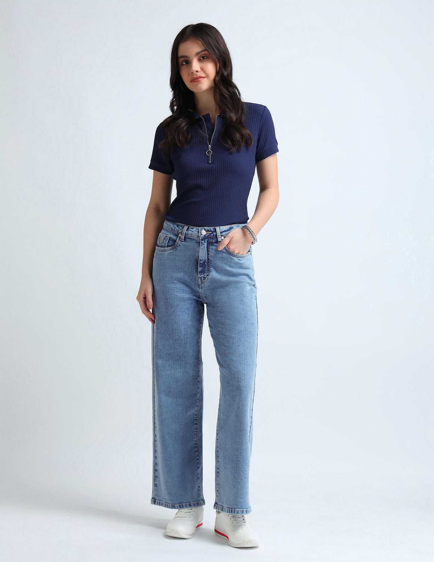 U.S. POLO ASSN. Women's Loose Jeans (UWAW24JEN161_Blue