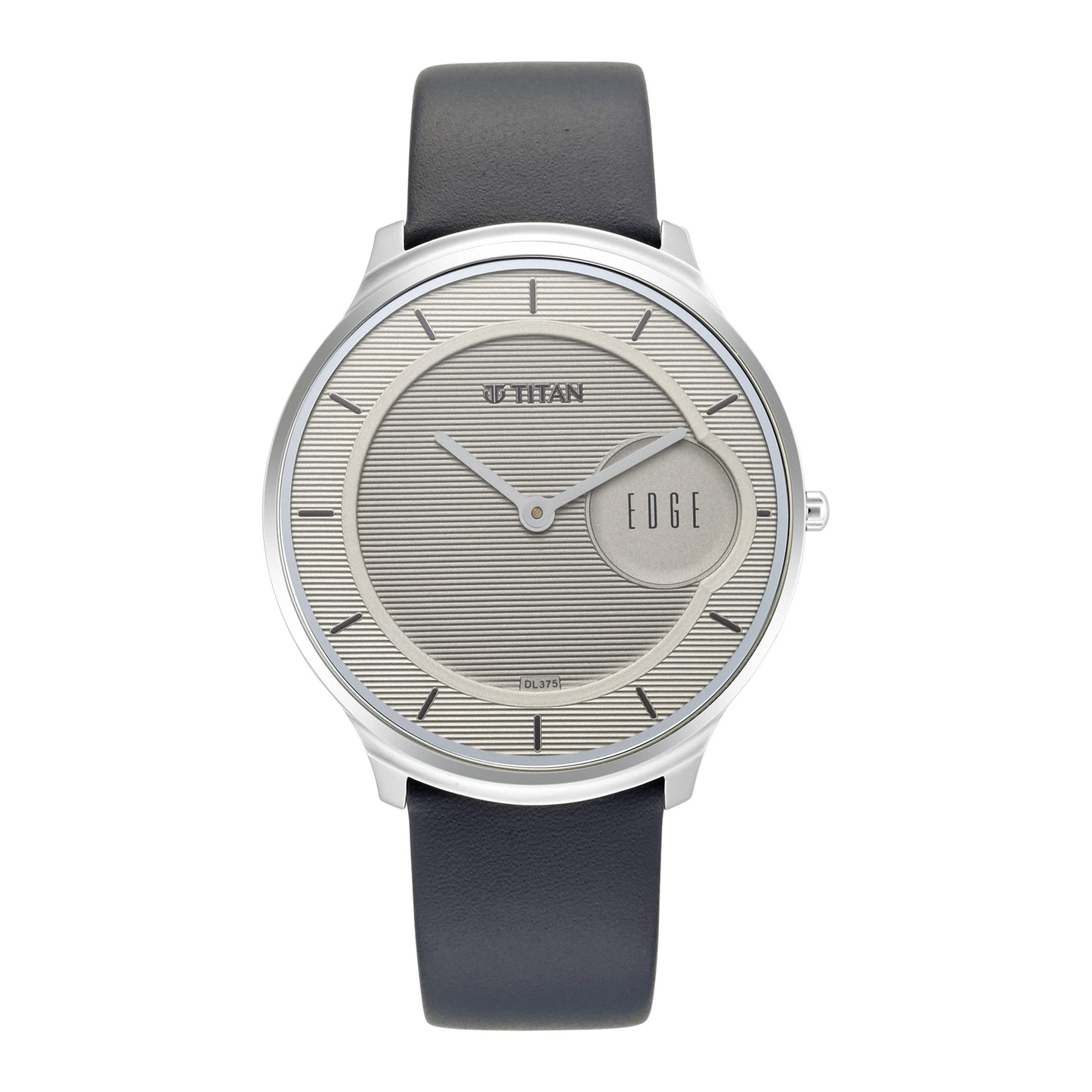 Titan Edge Baseline Quartz Analog Off-White Dial Blue Leather Strap Watch for Men - NT1843SL01