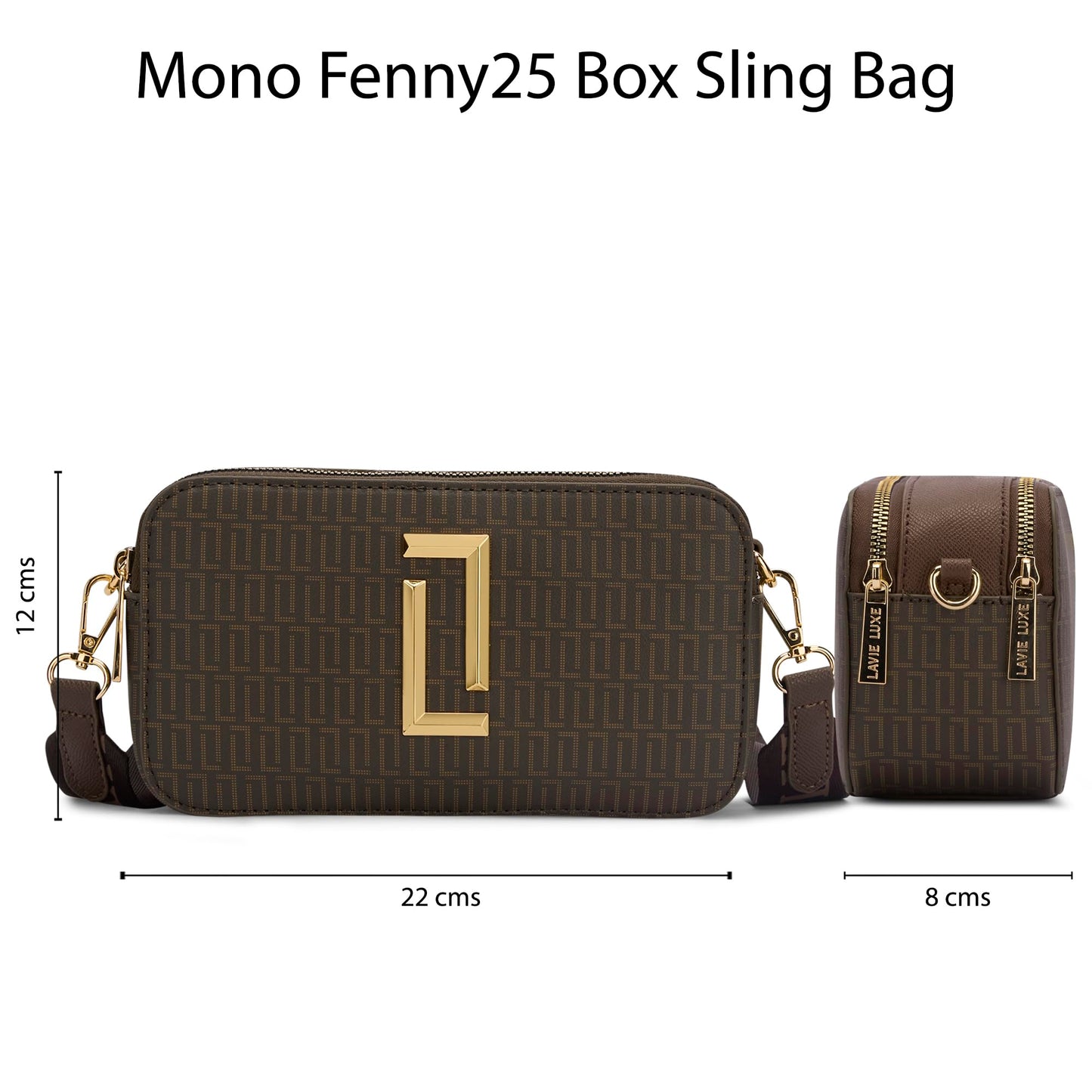 Lavie Luxe Women's Mono Fenny Crossbody Sling Bag | Ladies Purse Handbag | Gift for Women