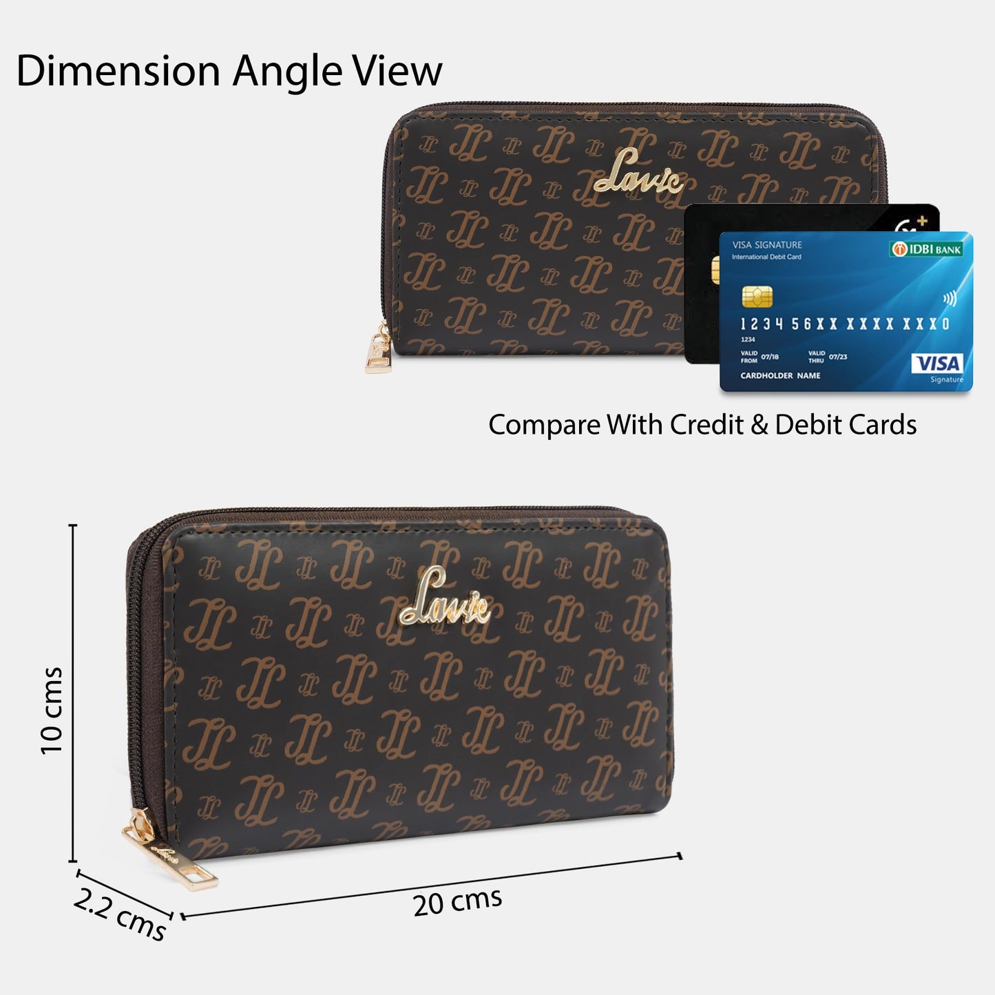 Lavie Women's Sacy Monogram LL Print Large Zip around Wallet | Ladies Purse Handbags