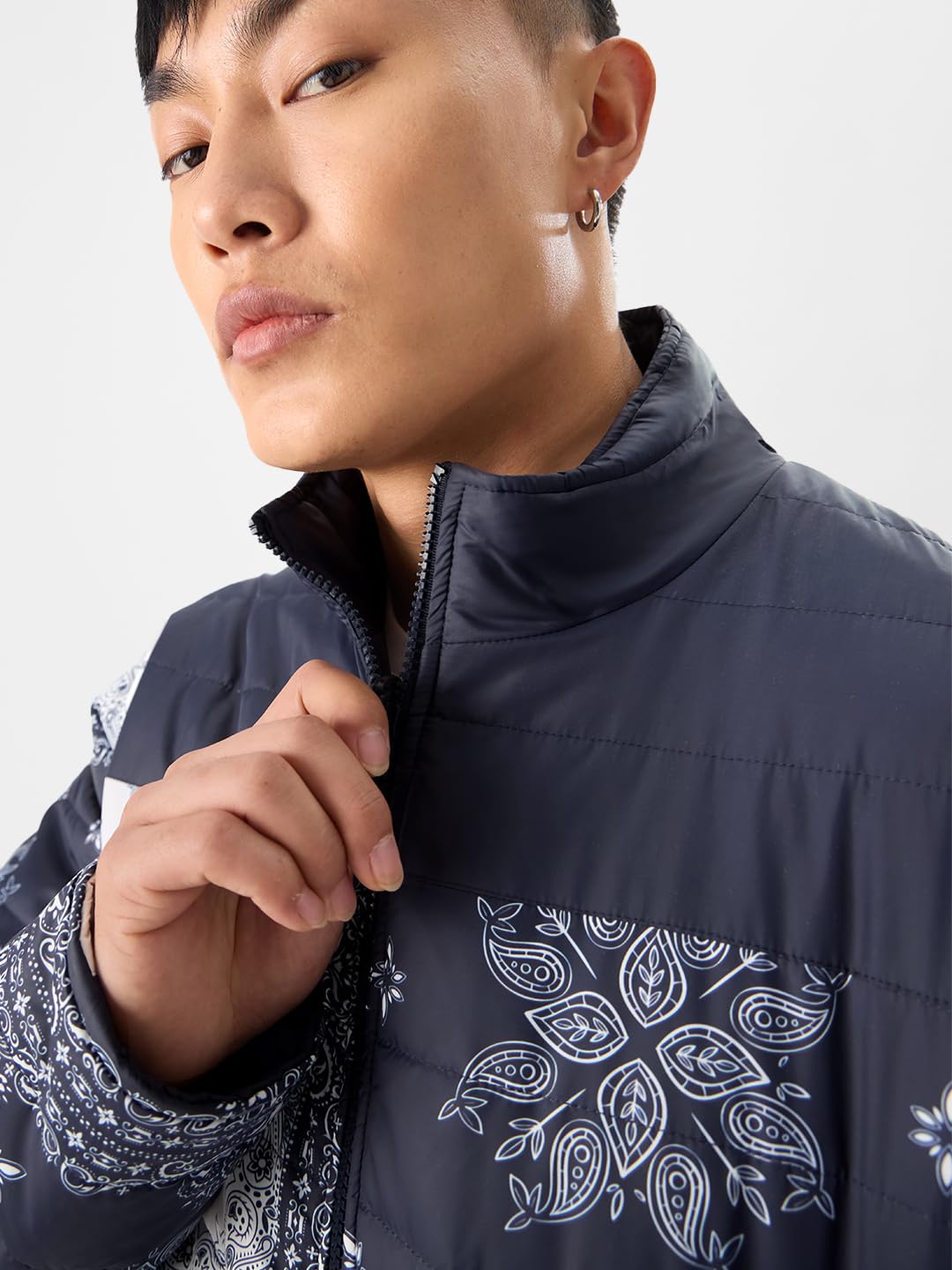 The Souled Store TSS Originals: Indigo Bandana Men Puffer Jackets