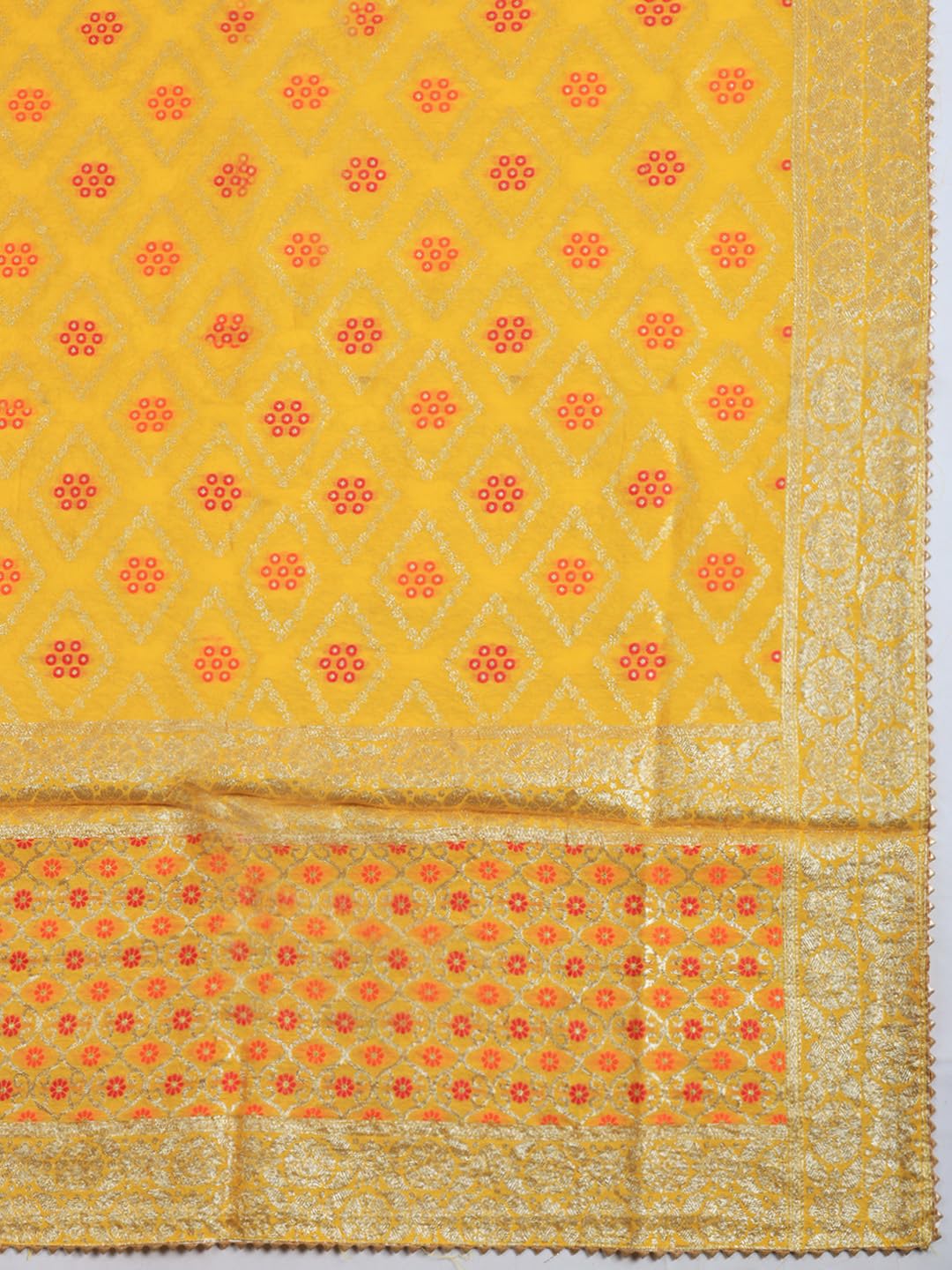 Meena Bazaar Printed Cotton Unstitched Kurta with Bottom & Dupatta