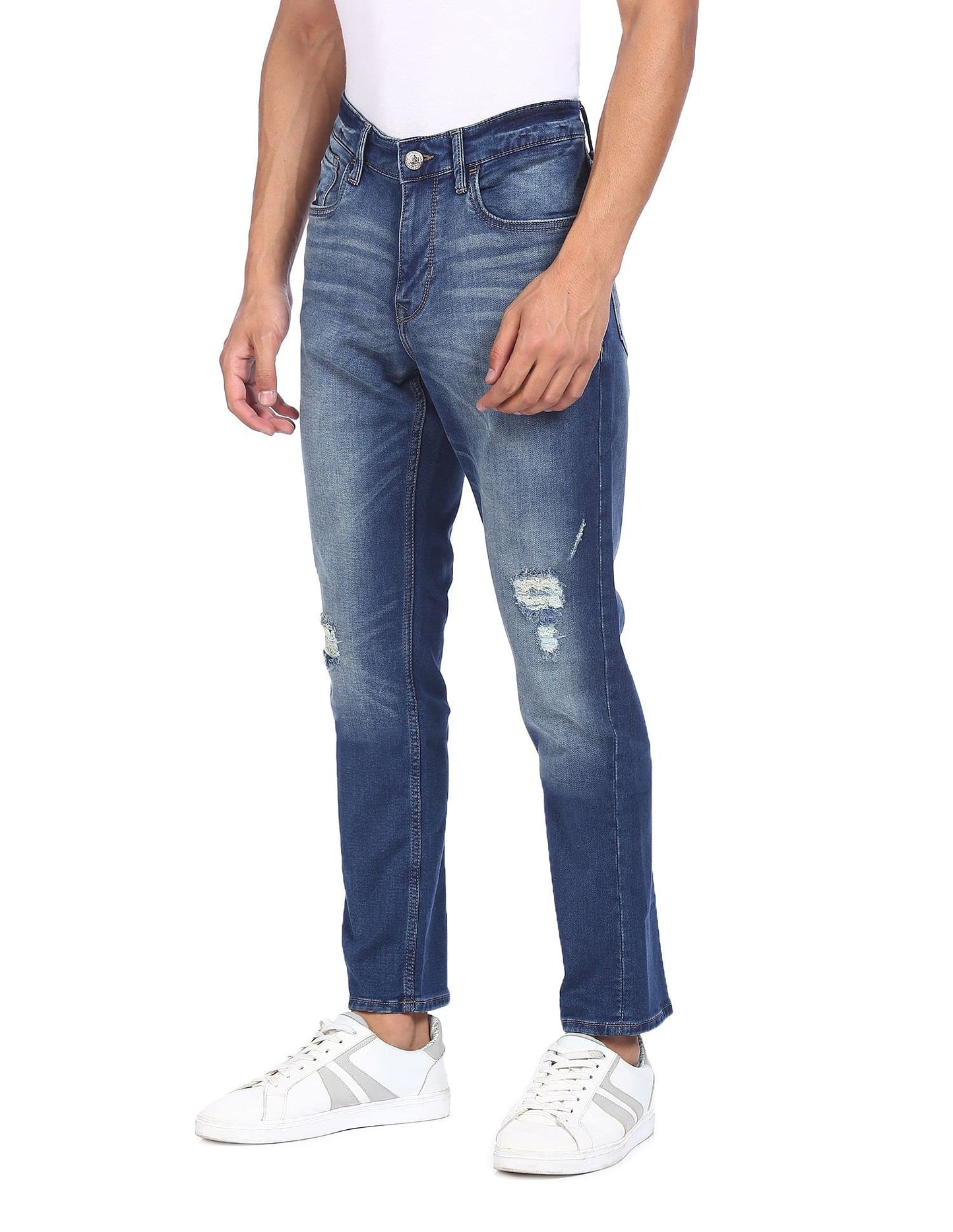 U.S. POLO ASSN. Men's Slim Mid Rise Jeans (UDJENO0370_Blue_32)