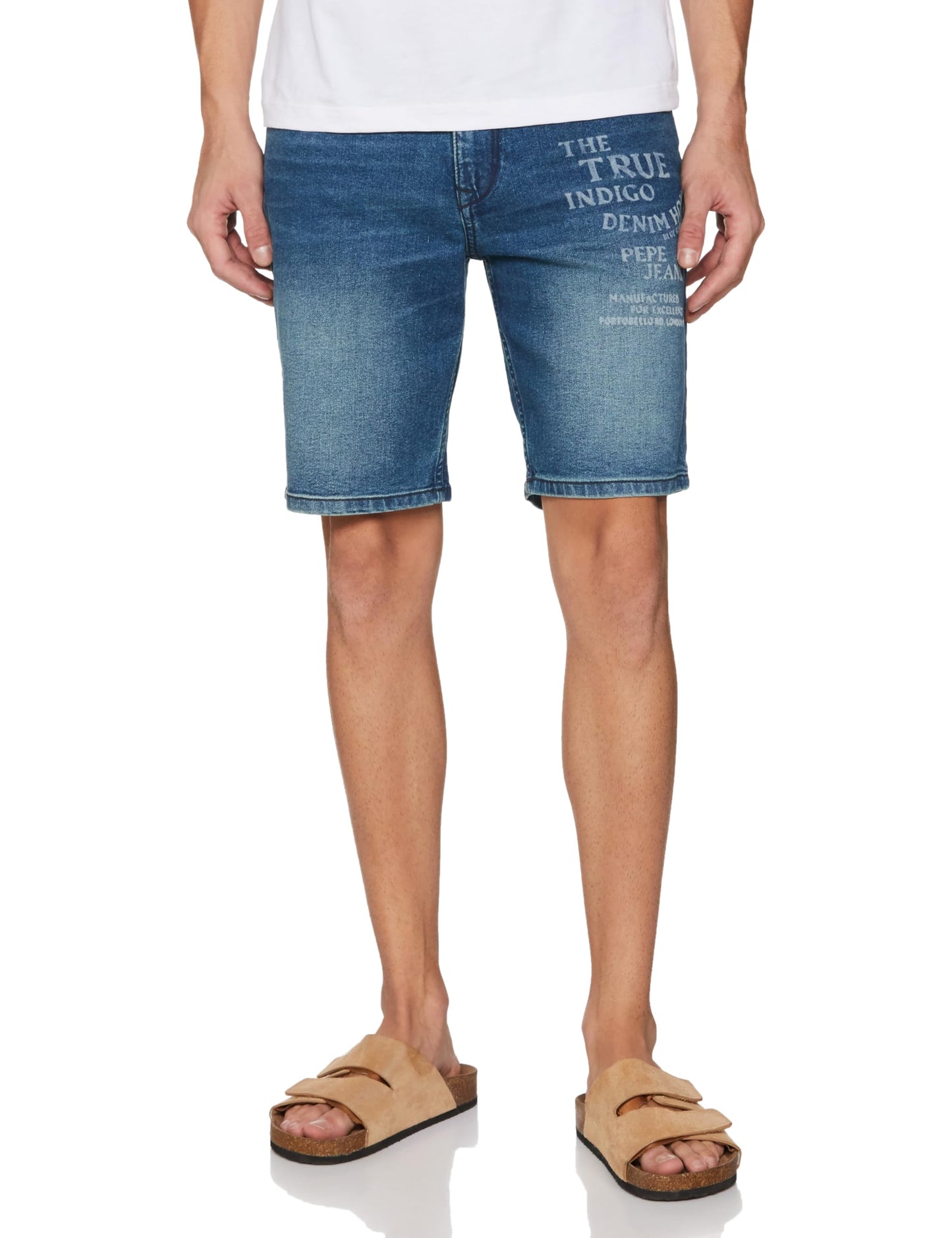 Pepe Jeans Men's Chino Shorts (PM208453J67_MED Dark Used_Blue