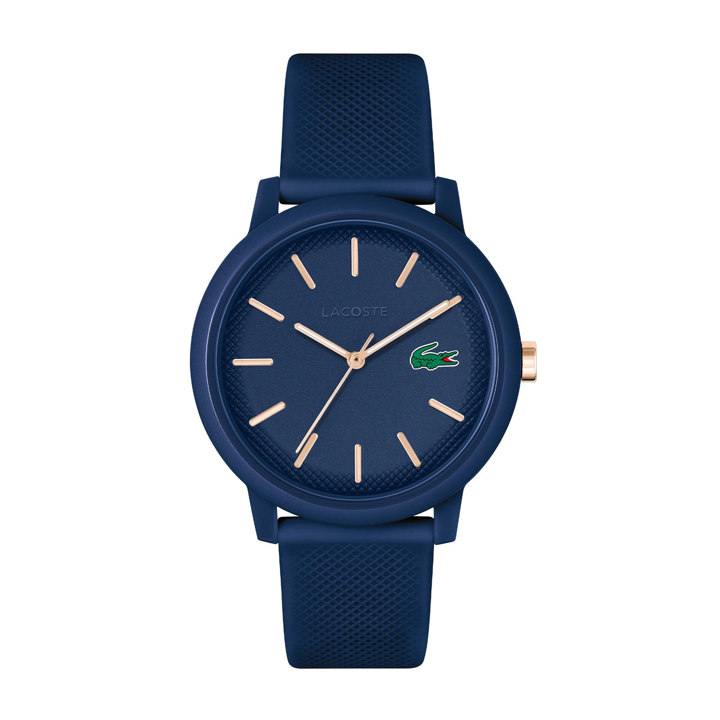 Lacoste Lacoste.12.12 Qtz Basic Blue Round Dial Men's Watch|Blue Silicone Material|Multi Color Band - 2011234