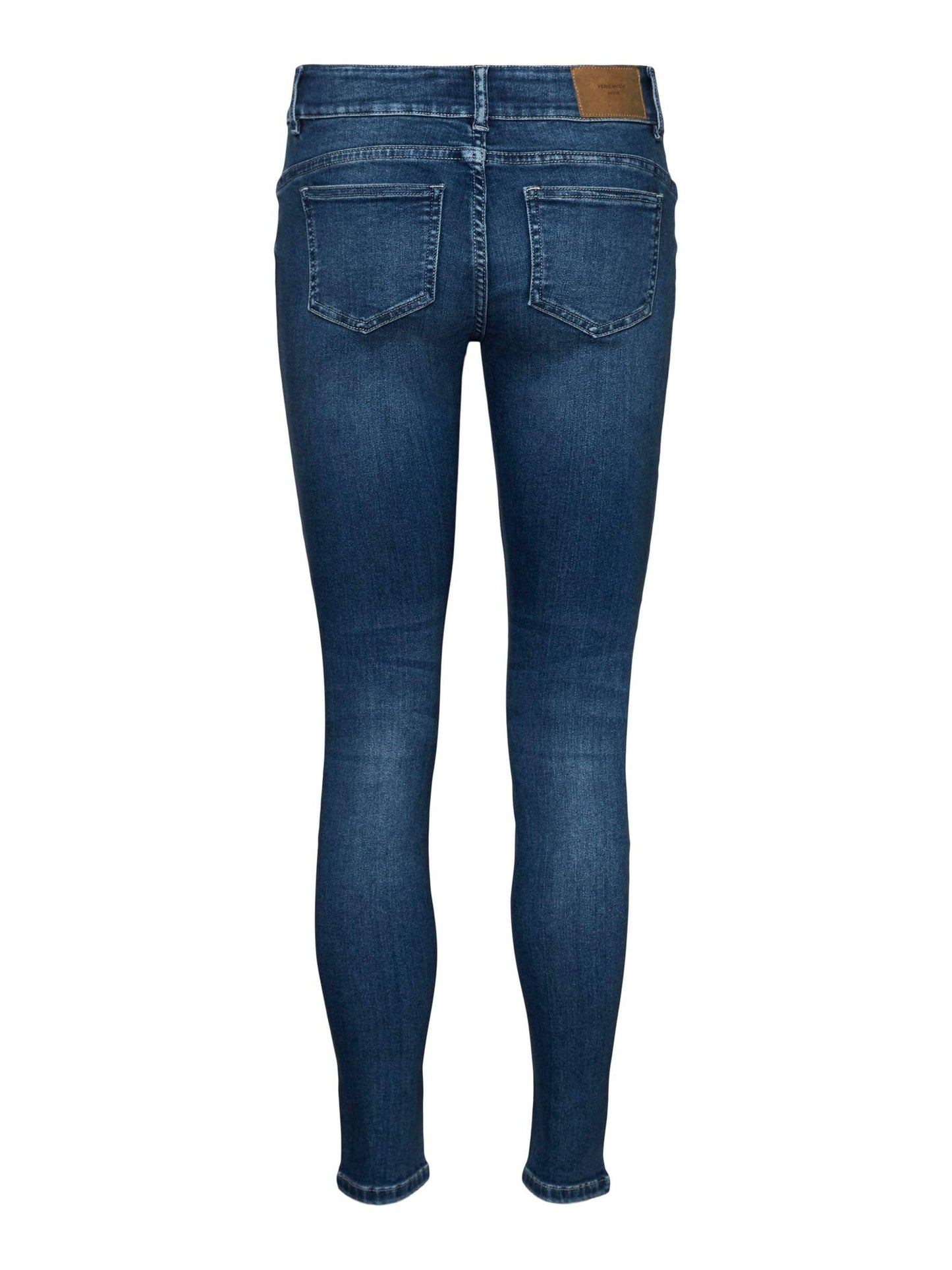 VERO MODA Women Solid Cotton Blend Skinny Fit High Rise Blue Jeans