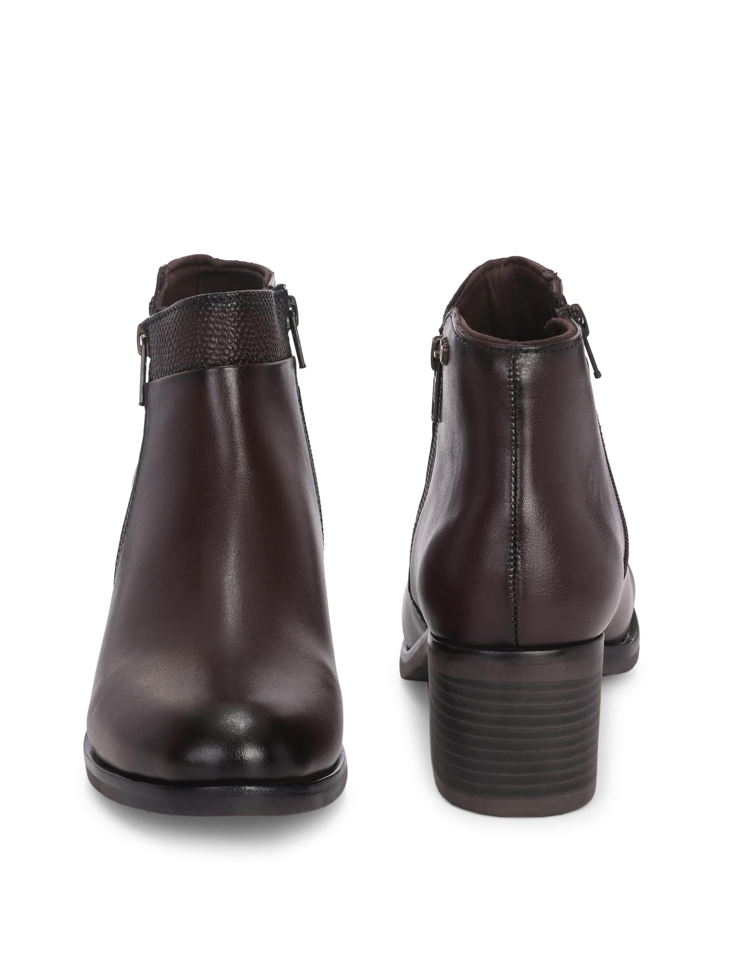 Delize Brown women Mid Heel derby Boots 67123-40