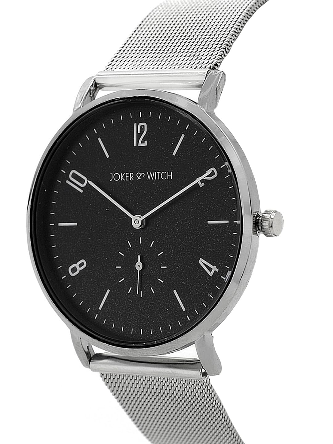 Joker & Witch Noel Classic Black DIAL Silver MESH Men's Watch